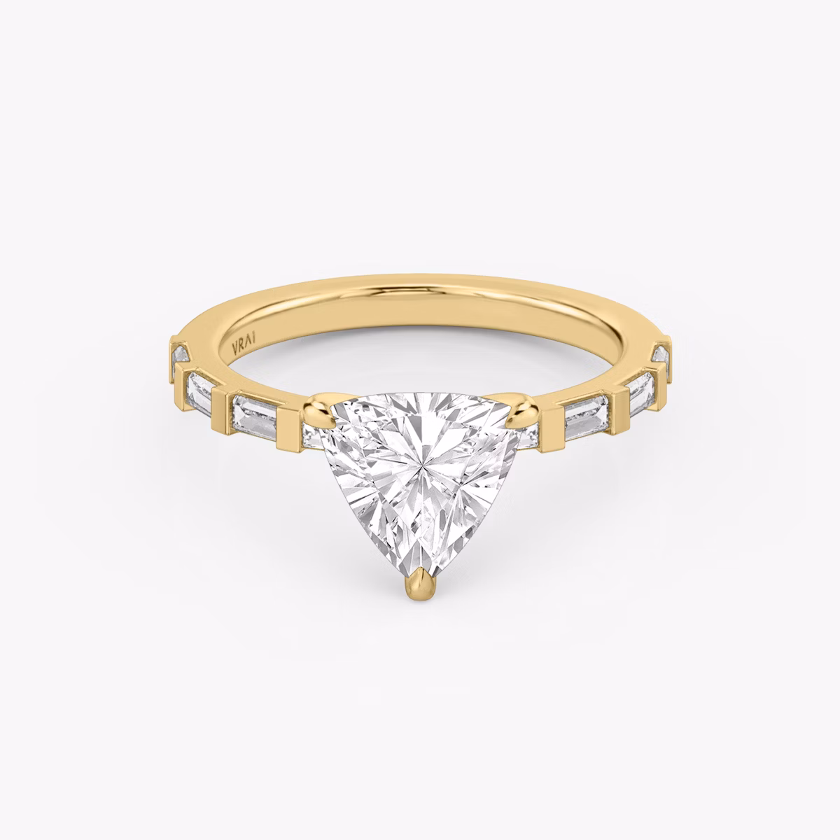 The Baguette Bar | Trillion | 18k | Yellow Gold | bandAccent: Pavé | diamondOrientation: vertical | caratWeight: other