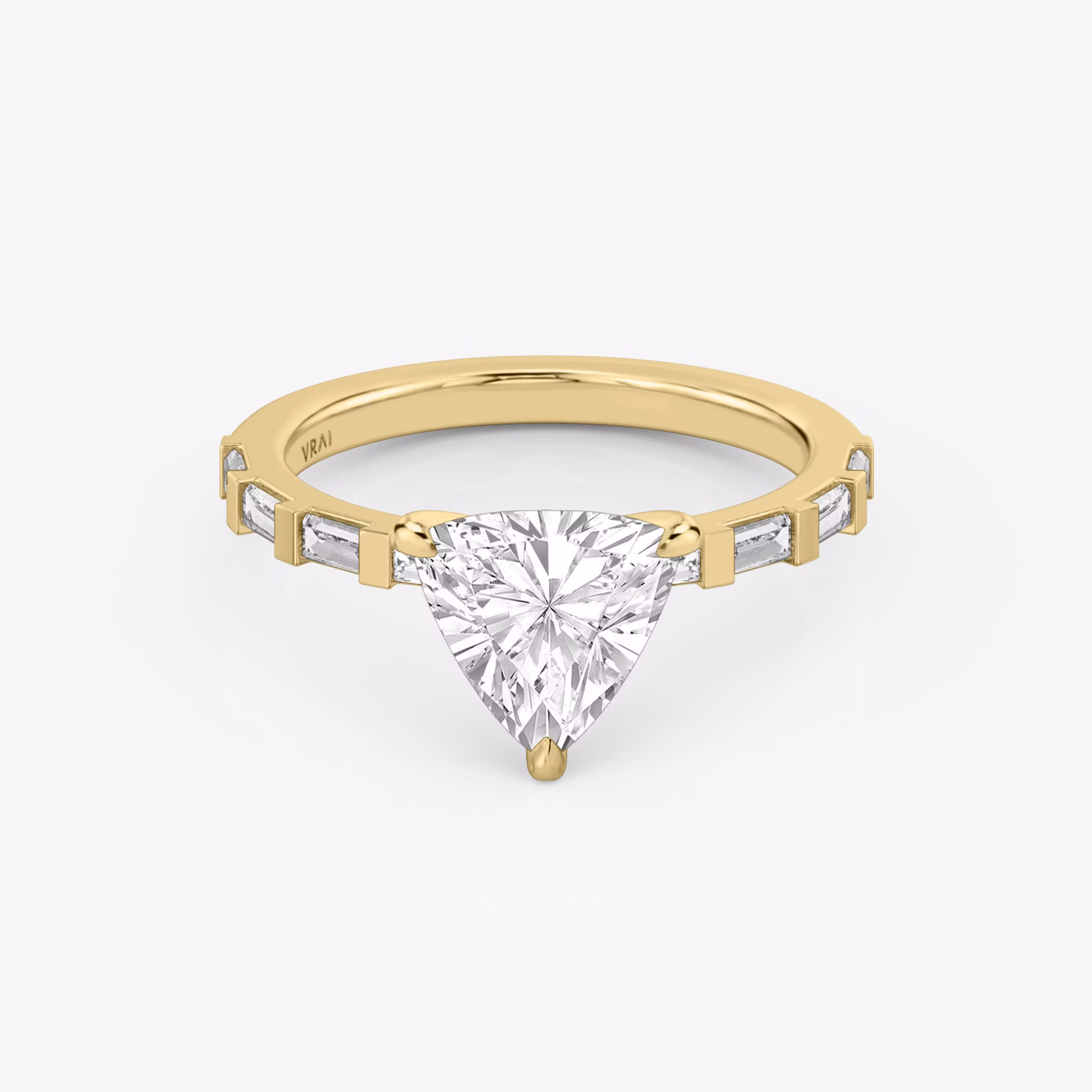 The Baguette Bar | Trillion | 18k | Yellow Gold | bandAccent: Pavé | diamondOrientation: vertical | caratWeight: other
