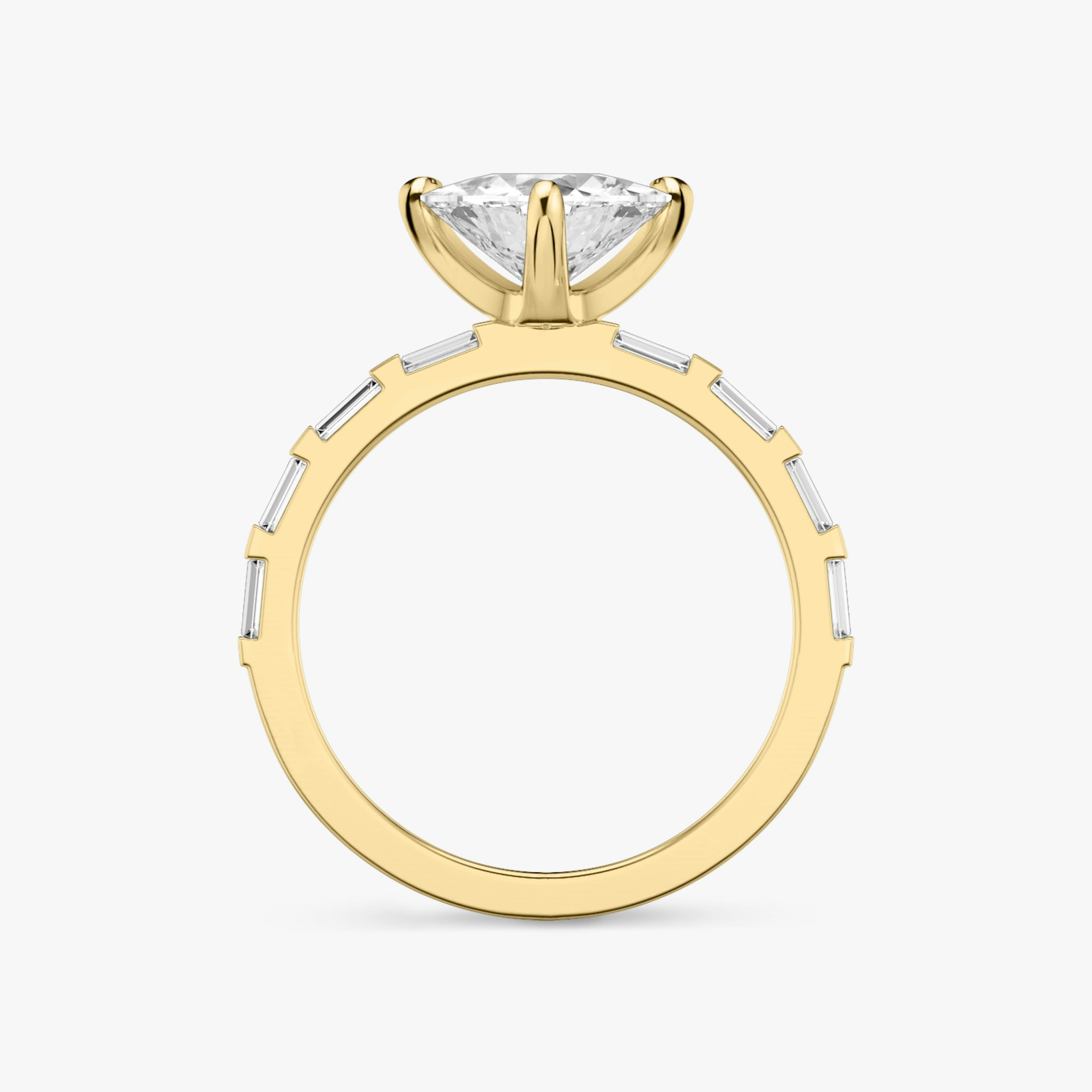The Baguette Bar | Trillion | 18k | Yellow Gold | bandAccent: Pavé | diamondOrientation: vertical | caratWeight: other