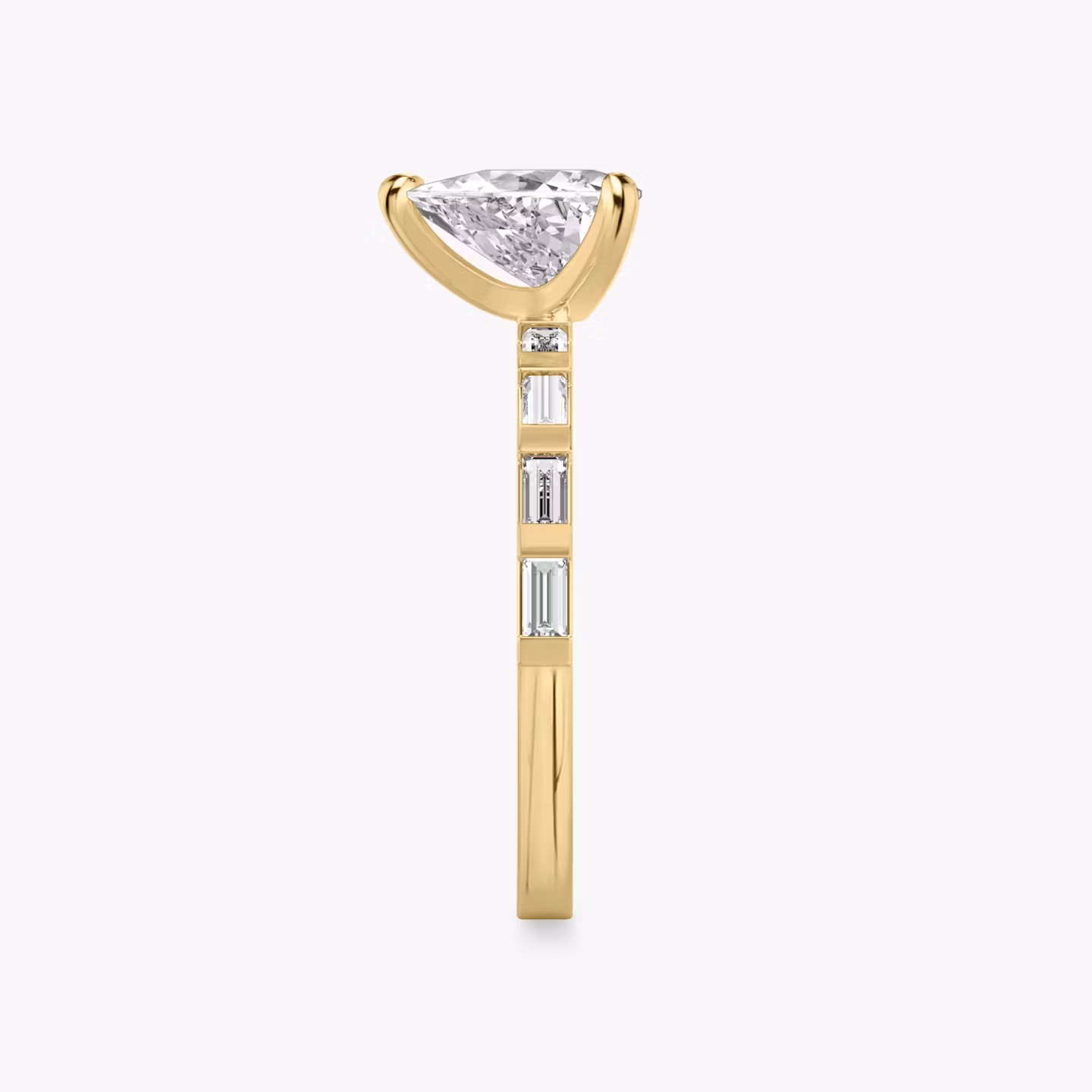 The Baguette Bar | Trillion | 18k | Yellow Gold | bandAccent: Pavé | diamondOrientation: vertical | caratWeight: other