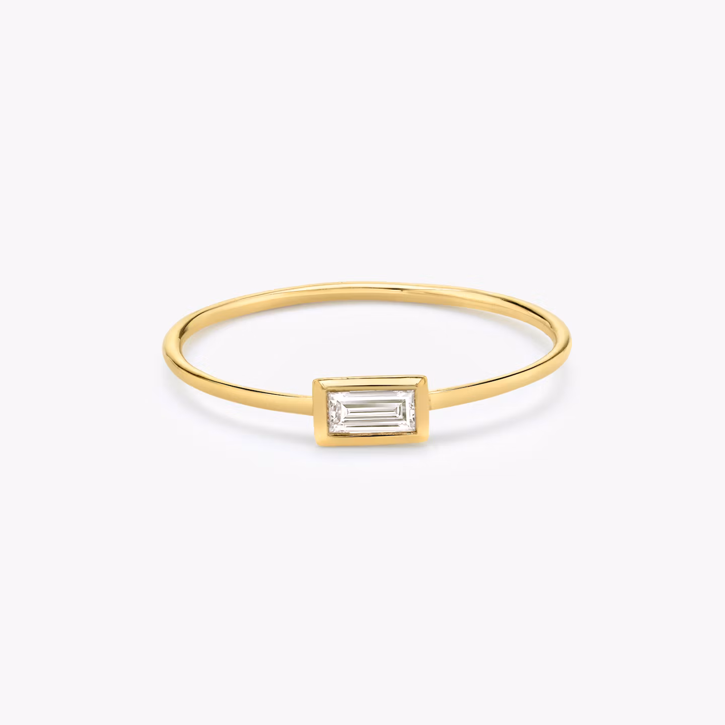 Knife-Edge Bezel Ring Baguette | Yellow Gold