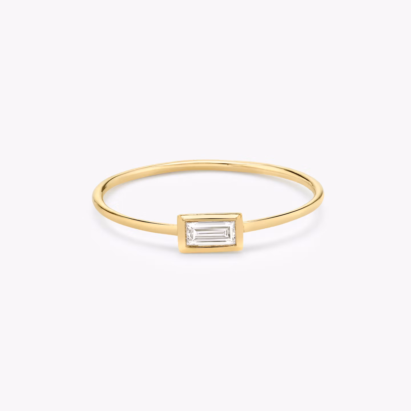 Knife-Edge Bezel Ring | Baguette | 14k | Yellow Gold