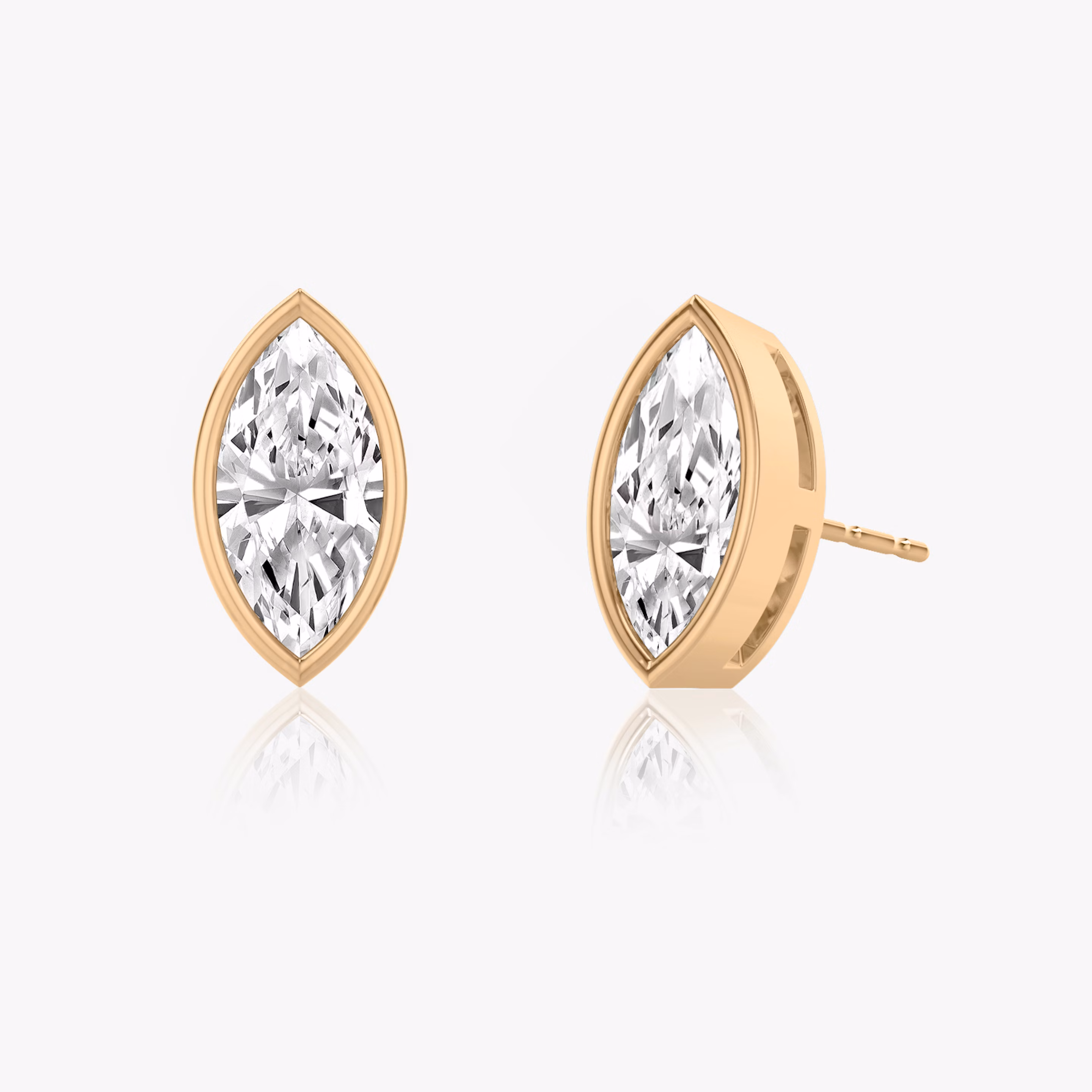 Marquise Bezel Solitaire Studs