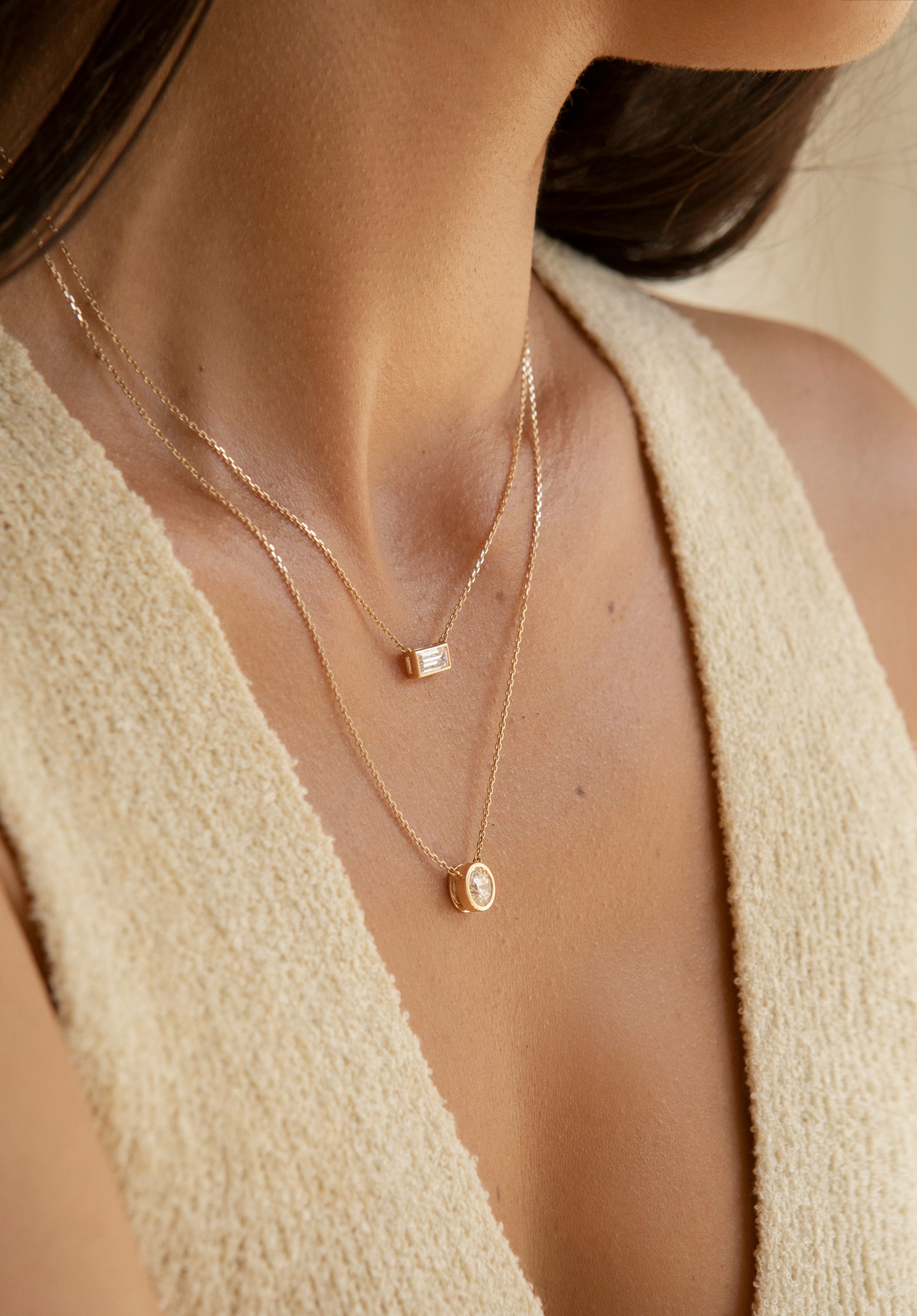 Bezel Solitaire Necklace | Round Brilliant | 14k | Yellow Gold | caratWeight: 1.0ct