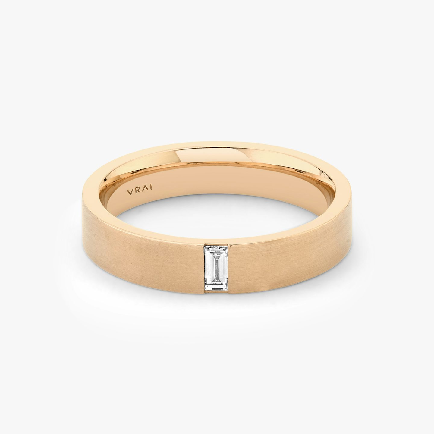 Brushed Baguette Band | Baguette | 14k | Rose Gold