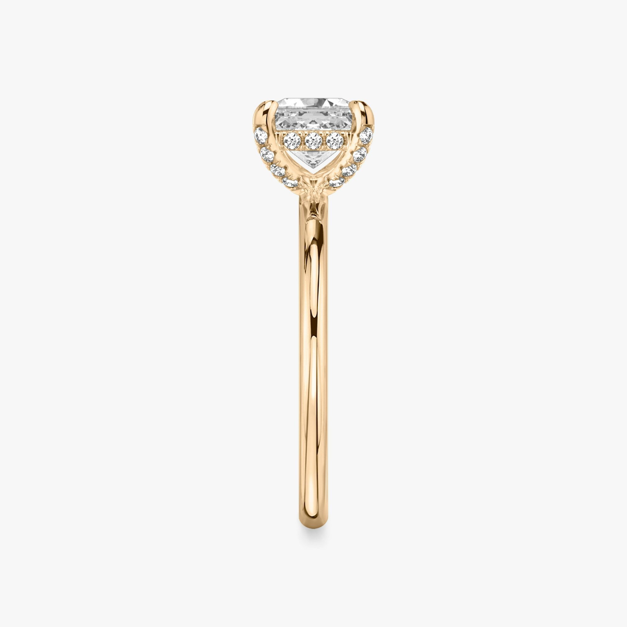 The Classic Hidden Halo | Asscher | 14k | Rose Gold | bandAccent: Plain | bandWidth: standard | prongStyle: Pavé | diamondOrientation: vertical | caratWeight: other