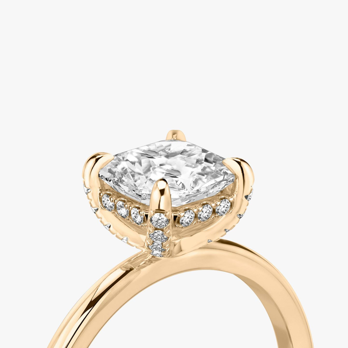 The Classic Hidden Halo | Asscher | 14k | Rose Gold | bandAccent: Plain | bandWidth: standard | prongStyle: Pavé | diamondOrientation: vertical | caratWeight: other
