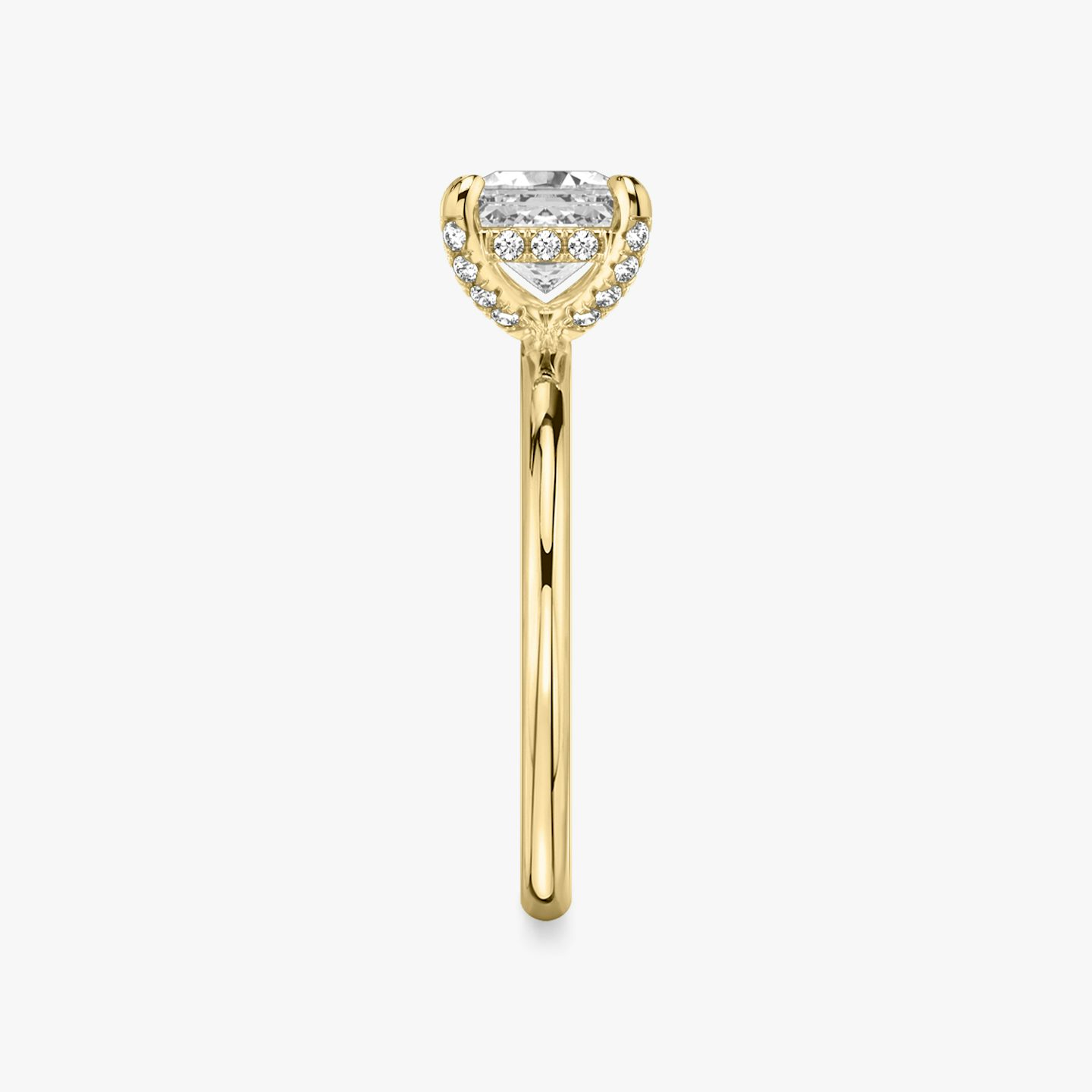 The Classic Hidden Halo | Asscher | 18k | Yellow Gold | bandAccent: Plain | bandWidth: standard | prongStyle: Pavé | diamondOrientation: vertical | caratWeight: other