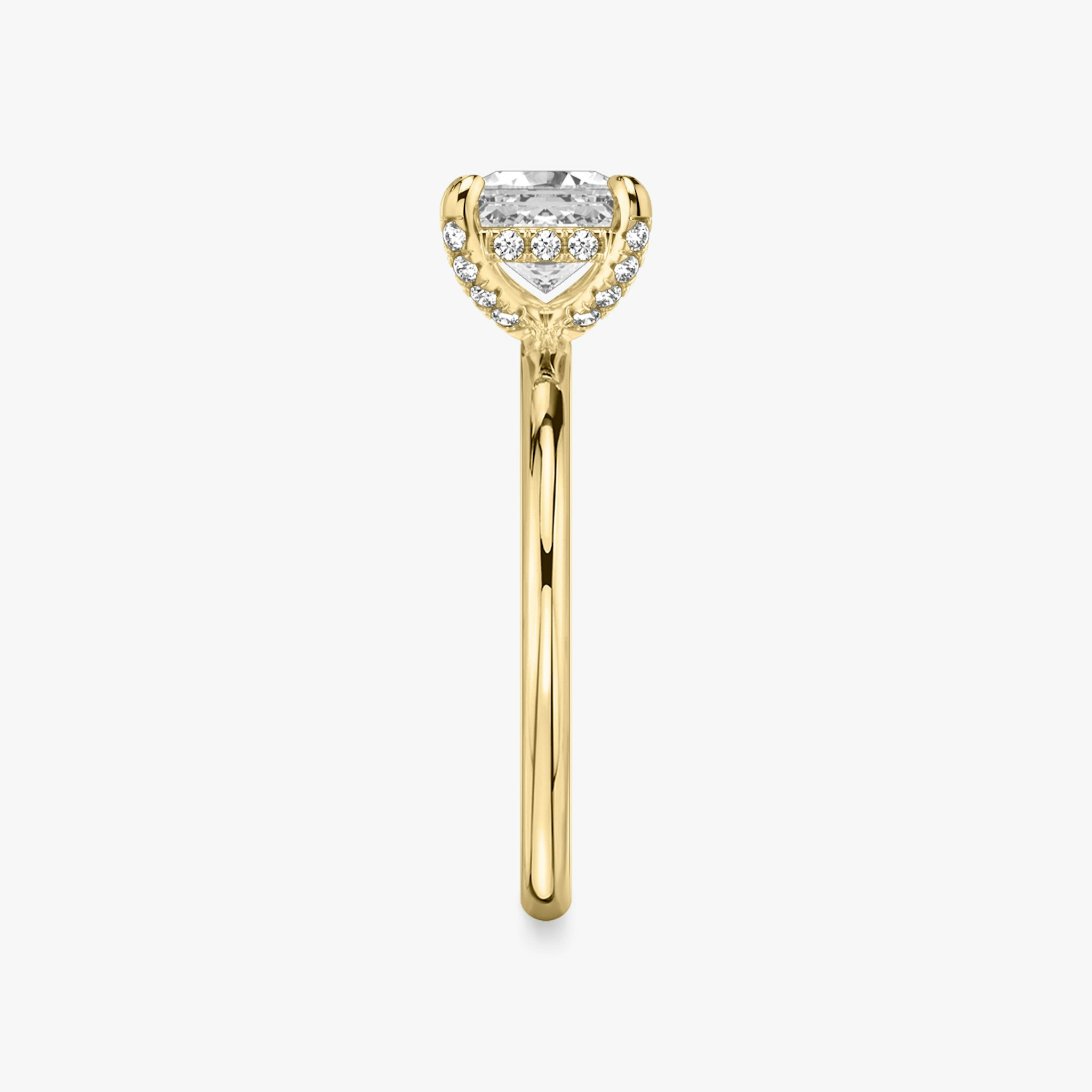 The Classic Hidden Halo | Asscher | 18k | Yellow Gold | bandAccent: Plain | bandWidth: standard | prongStyle: Pavé | diamondOrientation: vertical | caratWeight: other