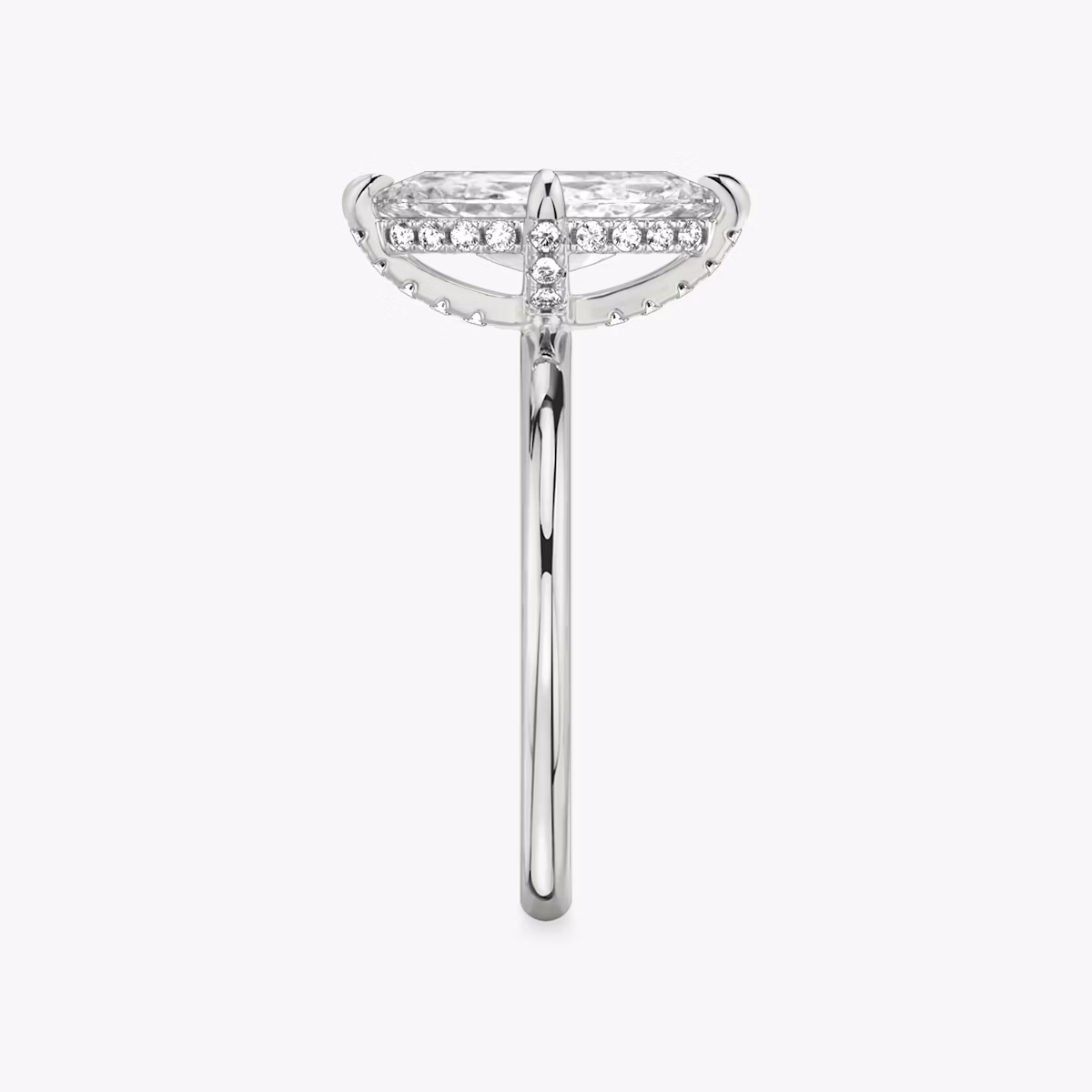 The Classic Hidden Halo | Marquise | Platinum | bandAccent: Plain | bandWidth: standard | prongStyle: Pavé | diamondOrientation: vertical | caratWeight: other