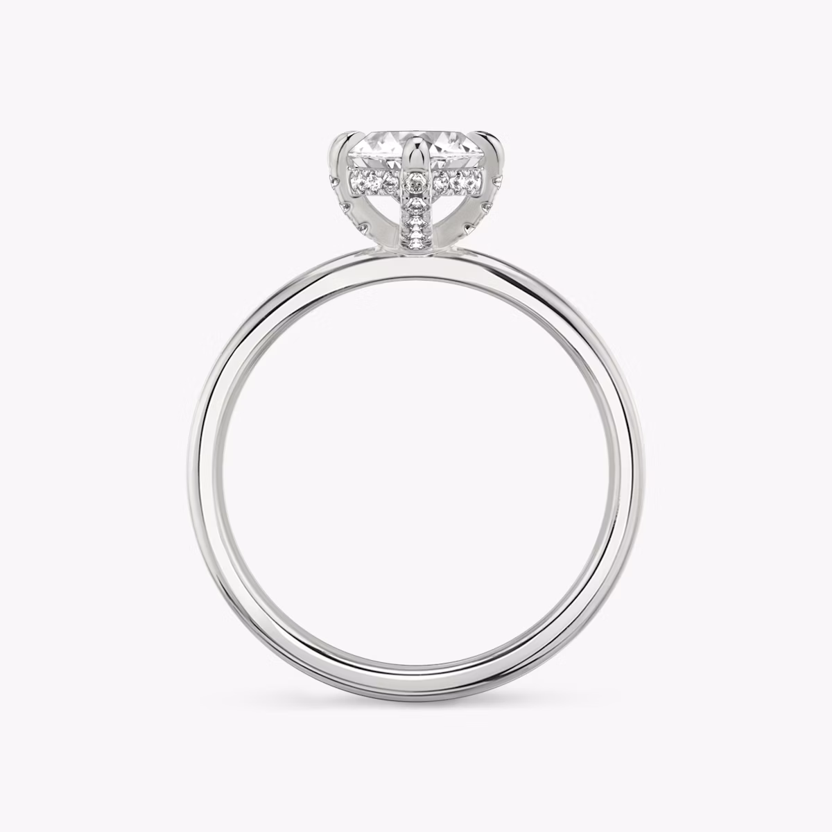 The Classic Hidden Halo | Marquise | Platinum | bandAccent: Plain | bandWidth: standard | prongStyle: Pavé | diamondOrientation: vertical | caratWeight: other