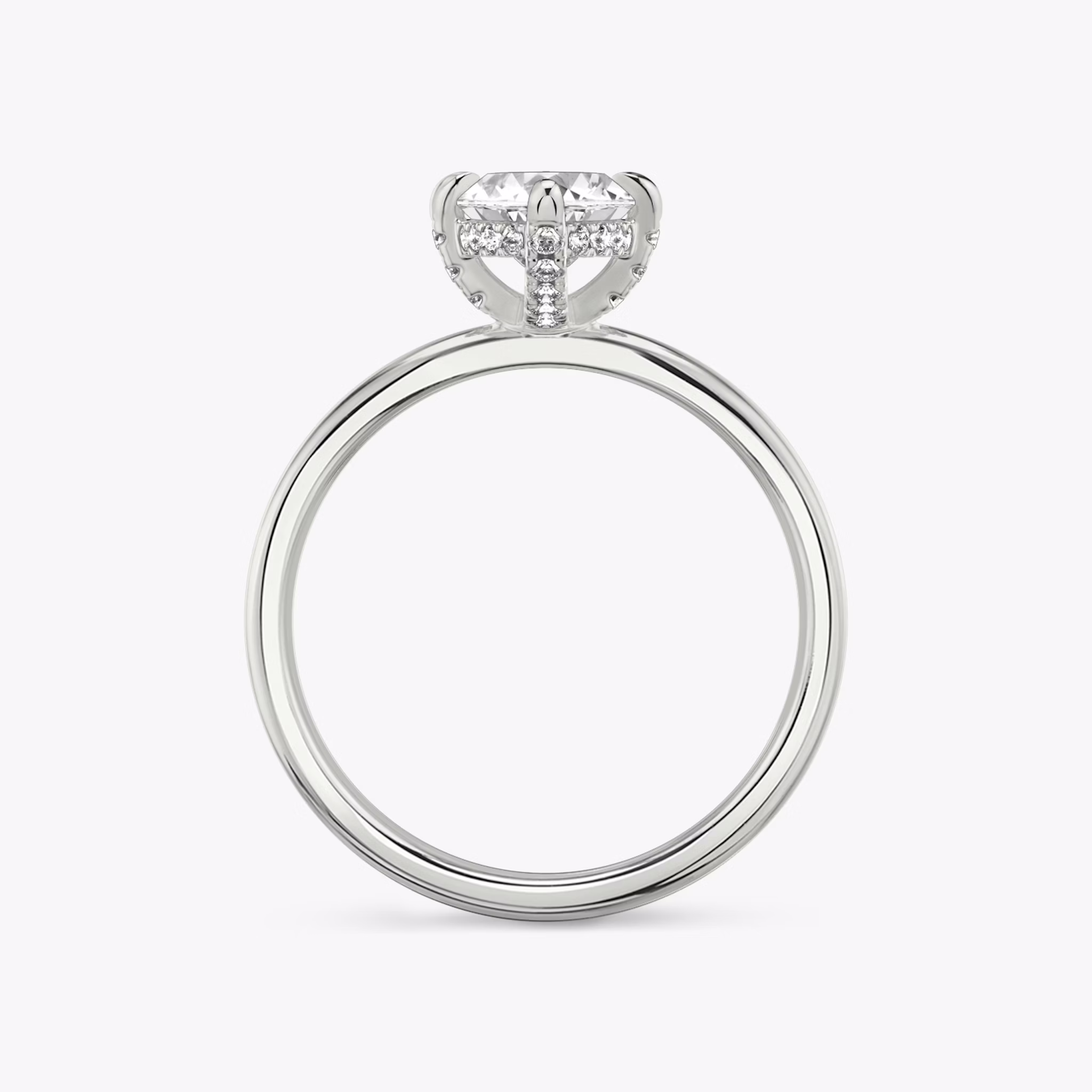 The Classic Hidden Halo | Marquise | 18k | White Gold | bandAccent: Plain | bandWidth: standard | prongStyle: Pavé | diamondOrientation: vertical | caratWeight: other
