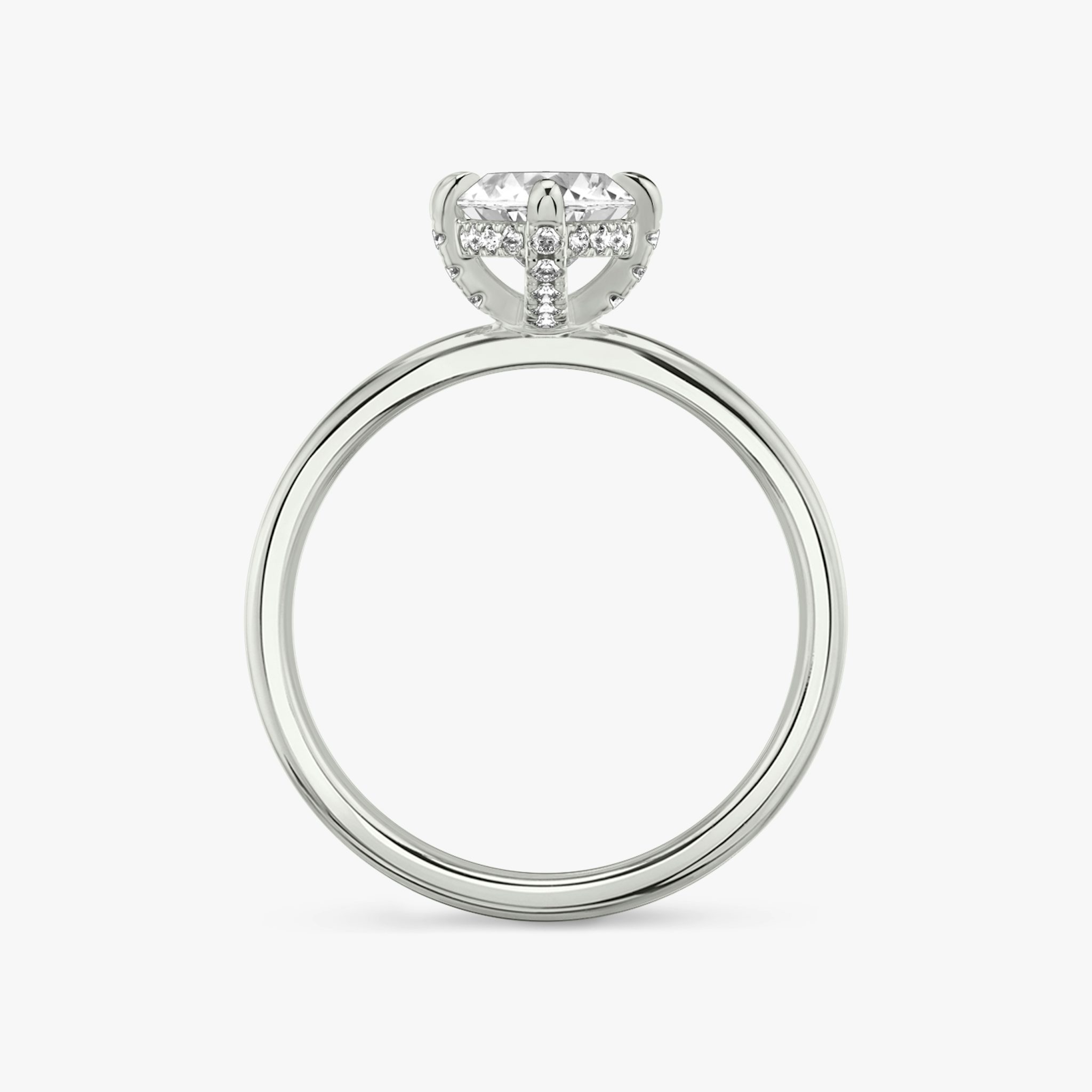 The Classic Hidden Halo | Marquise | 18k | White Gold | bandAccent: Plain | bandWidth: standard | prongStyle: Pavé | diamondOrientation: vertical | caratWeight: other