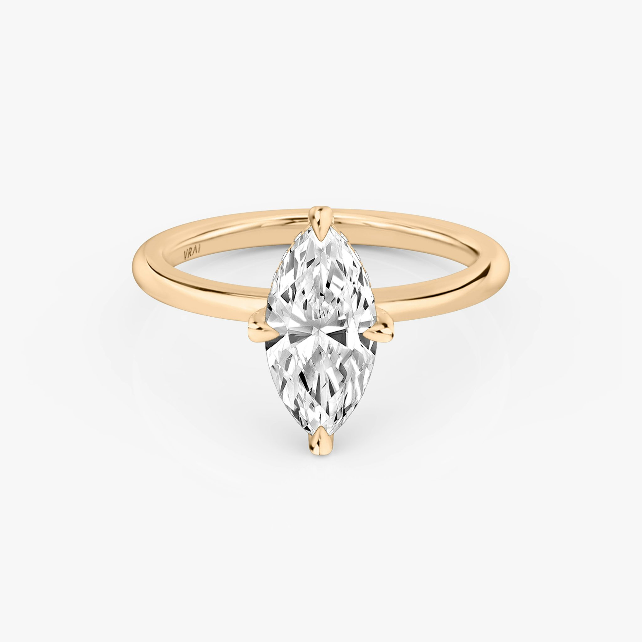 The Classic Hidden Halo | Marquise | 14k | Rose Gold | bandAccent: Plain | bandWidth: standard | prongStyle: Pavé | diamondOrientation: vertical | caratWeight: other