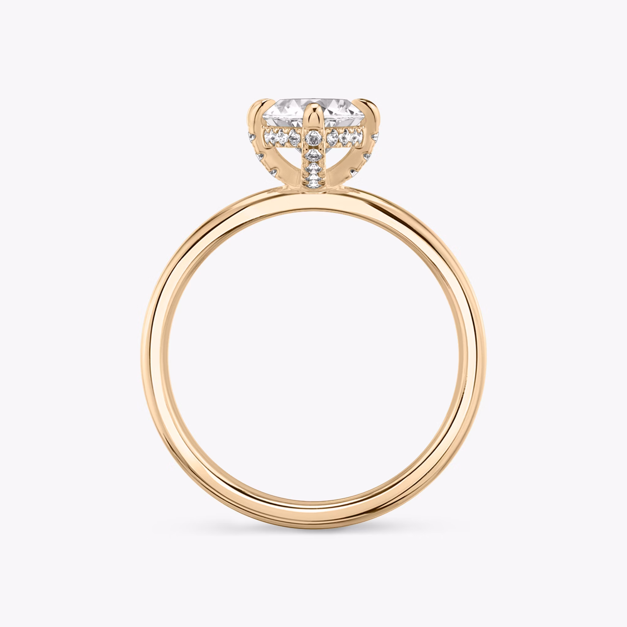The Classic Hidden Halo | Marquise | 14k | Rose Gold | bandAccent: Plain | bandWidth: standard | prongStyle: Pavé | diamondOrientation: vertical | caratWeight: other