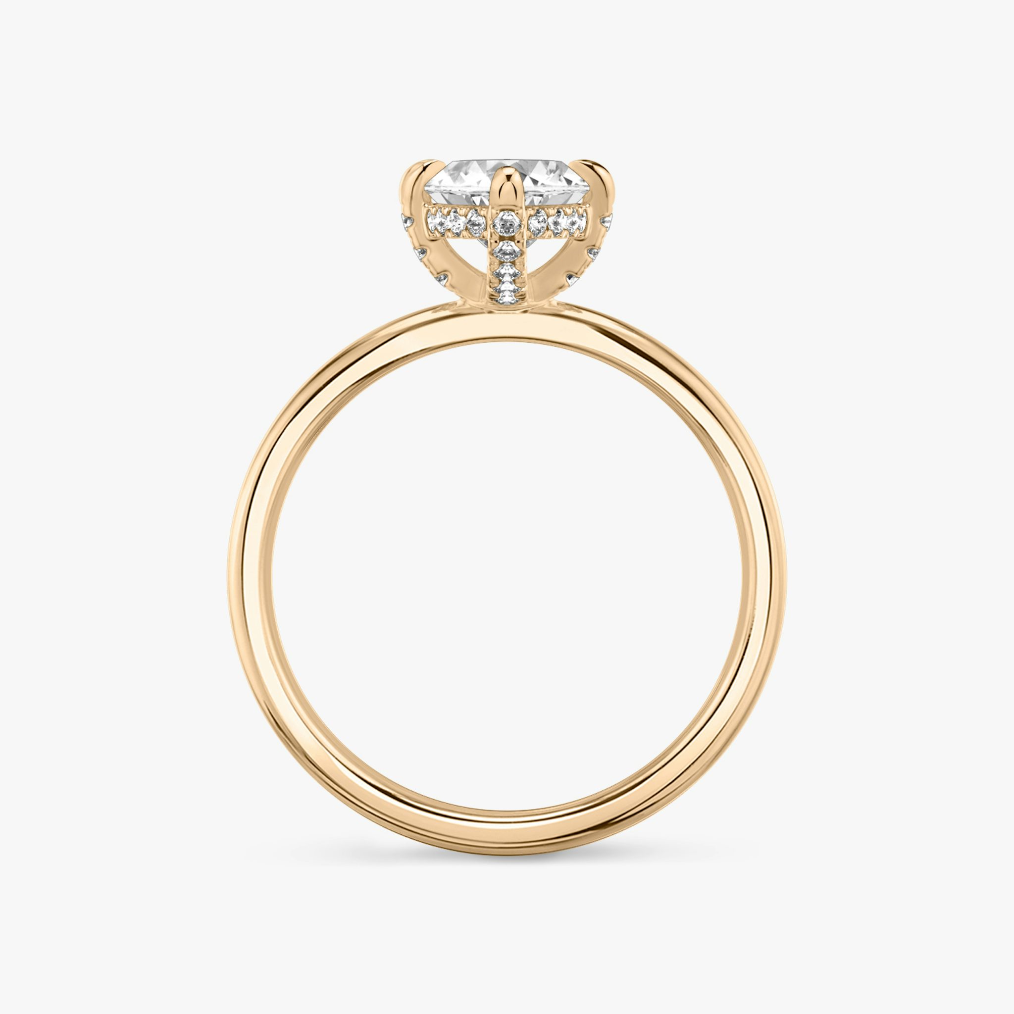 The Classic Hidden Halo | Marquise | 14k | Rose Gold | bandAccent: Plain | bandWidth: standard | prongStyle: Pavé | diamondOrientation: vertical | caratWeight: other