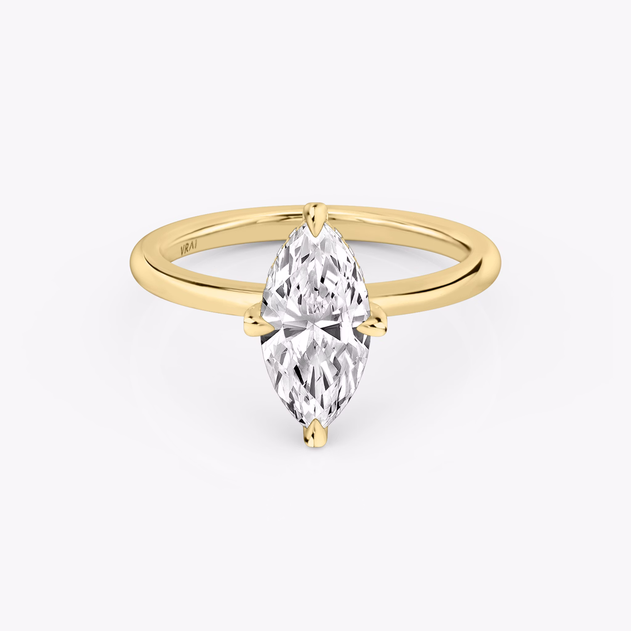 The Classic Hidden Halo | Marquise | 18k | Yellow Gold | bandAccent: Plain | bandWidth: standard | prongStyle: Pavé | diamondOrientation: vertical | caratWeight: other