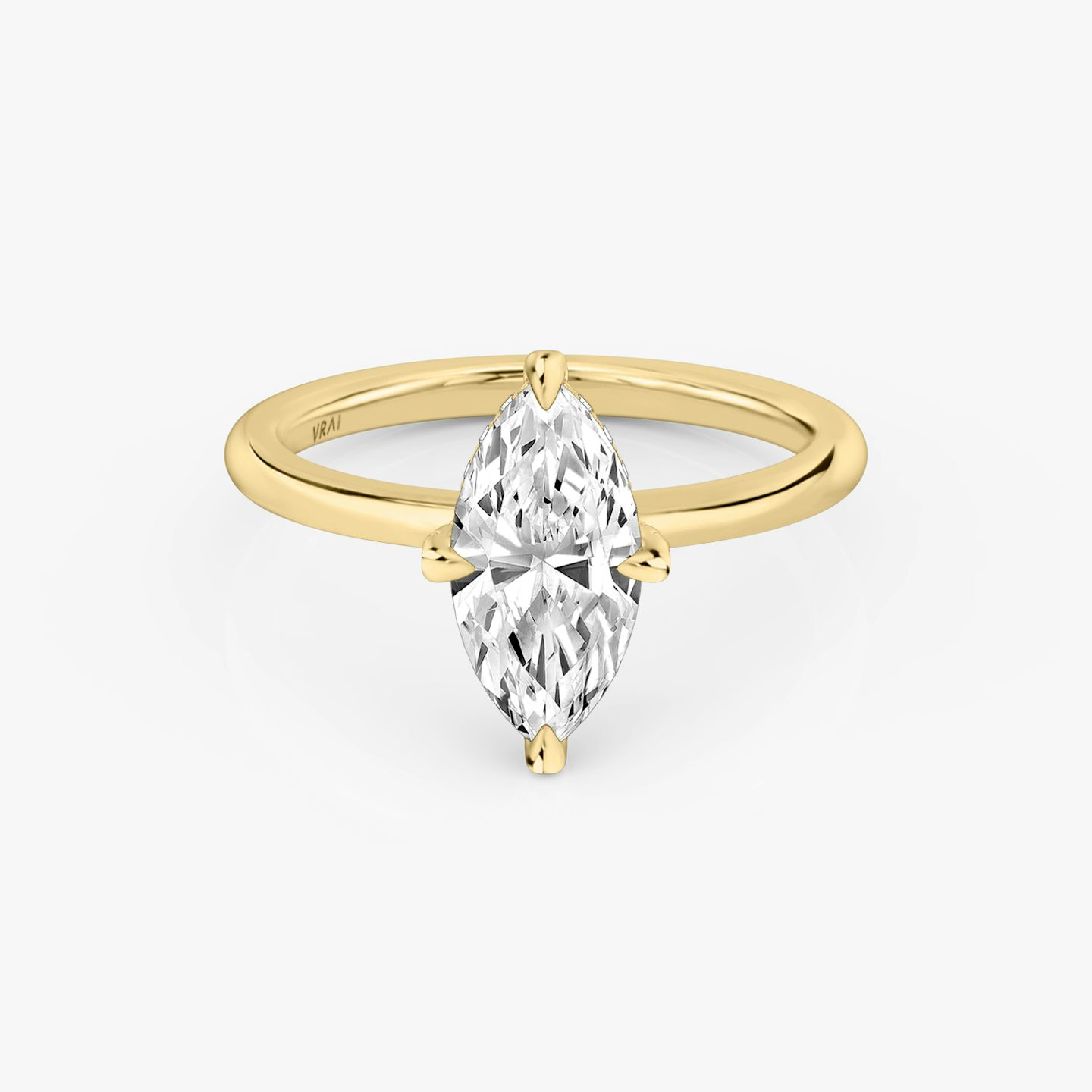 The Classic Hidden Halo | Marquise | 18k | Yellow Gold | bandAccent: Plain | bandWidth: standard | prongStyle: Pavé | diamondOrientation: vertical | caratWeight: other