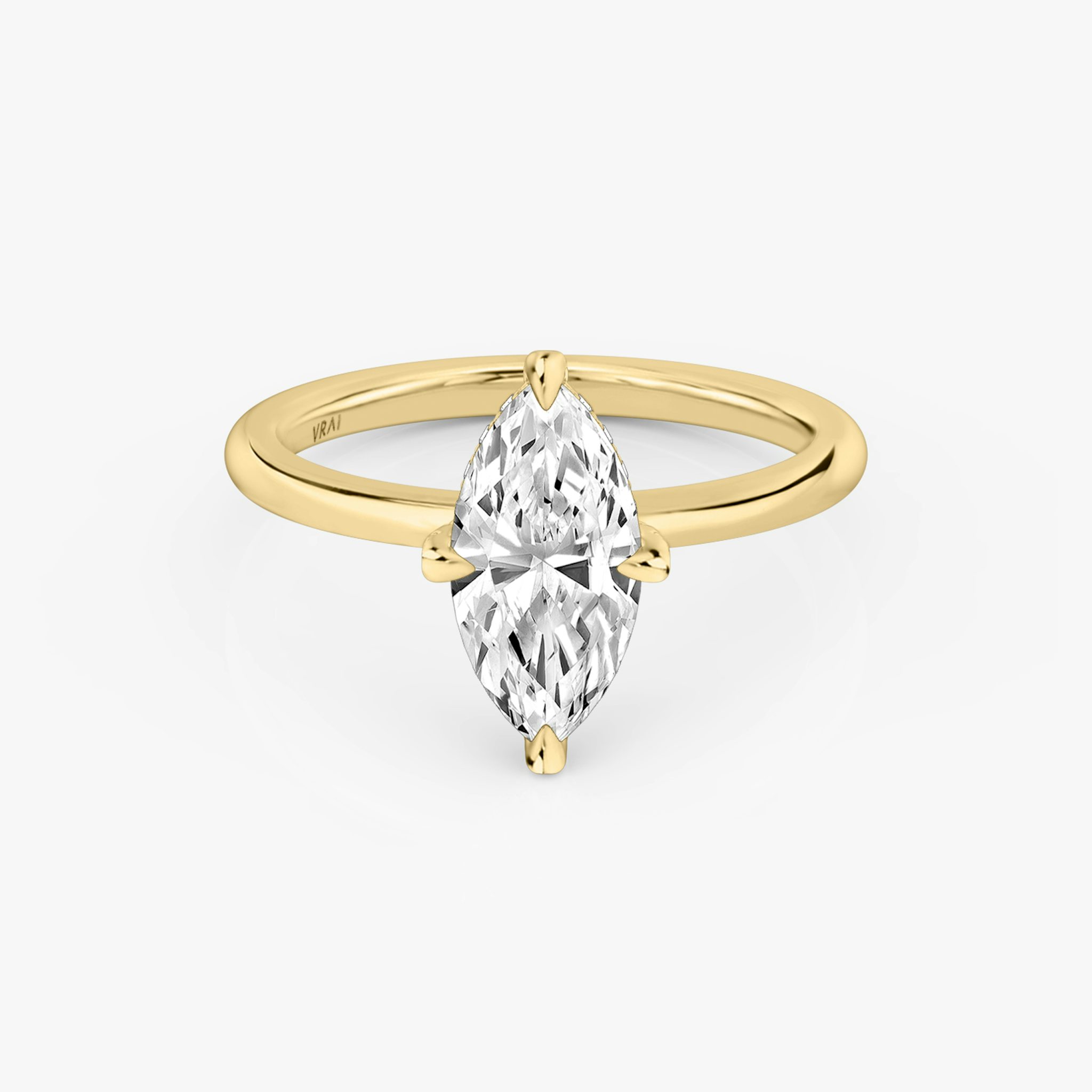 The Classic Hidden Halo | Marquise | 18k | Yellow Gold | bandAccent: Plain | bandWidth: standard | prongStyle: Pavé | diamondOrientation: vertical | caratWeight: other