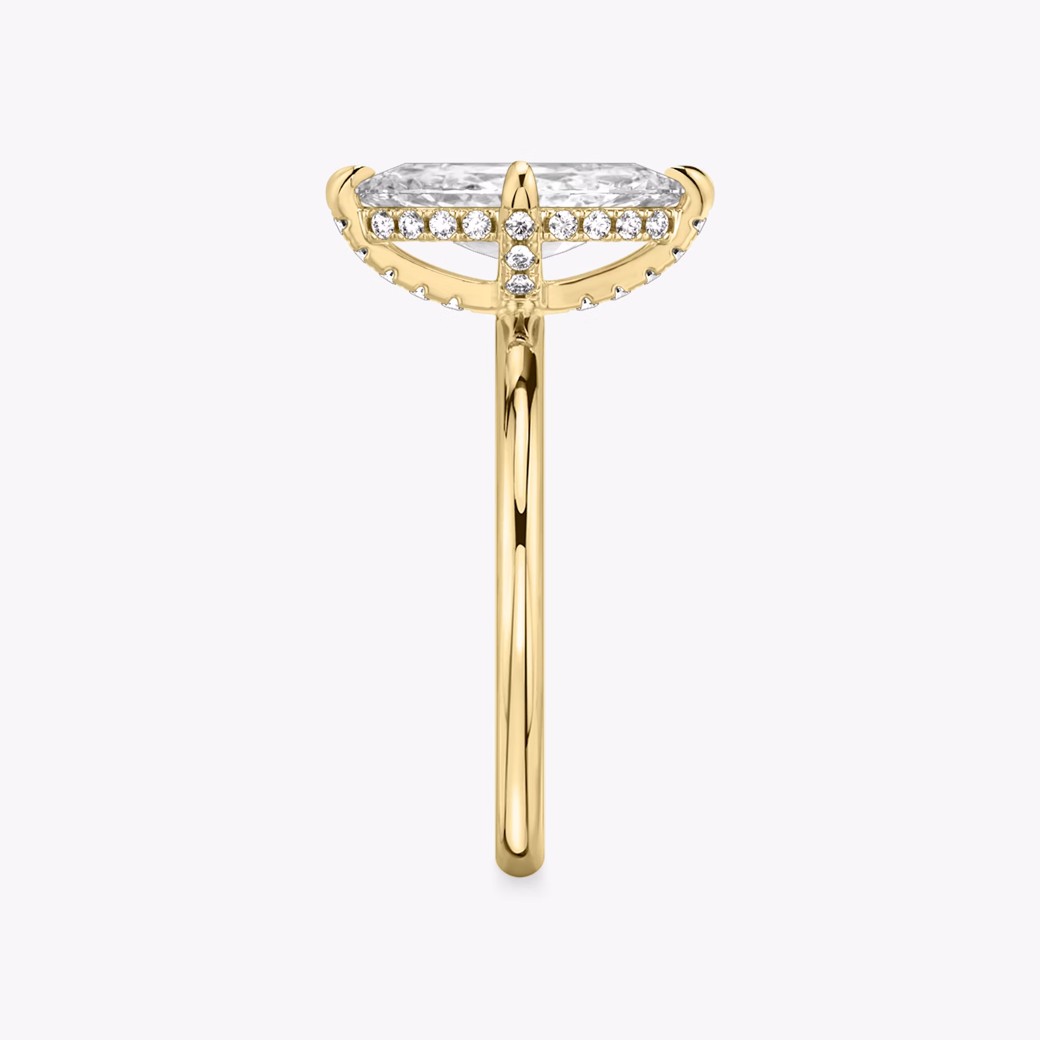 The Classic Hidden Halo | Marquise | 18k | Yellow Gold | bandAccent: Plain | bandWidth: standard | prongStyle: Pavé | diamondOrientation: vertical | caratWeight: other