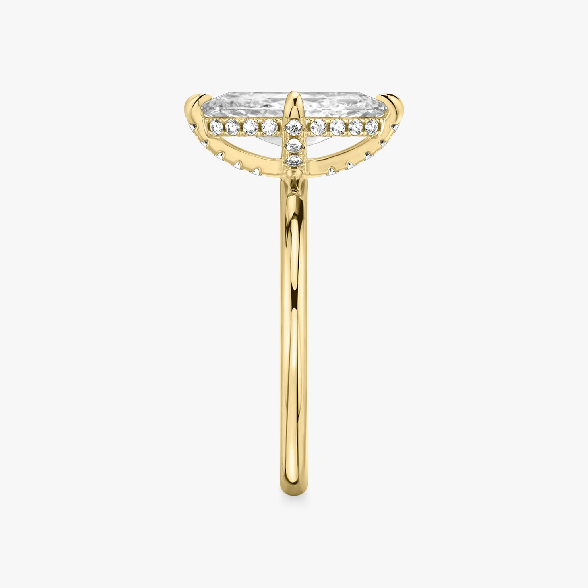 The Classic Hidden Halo | Marquise | 18k | Yellow Gold | bandAccent: Plain | bandWidth: standard | prongStyle: Pavé | diamondOrientation: vertical | caratWeight: other