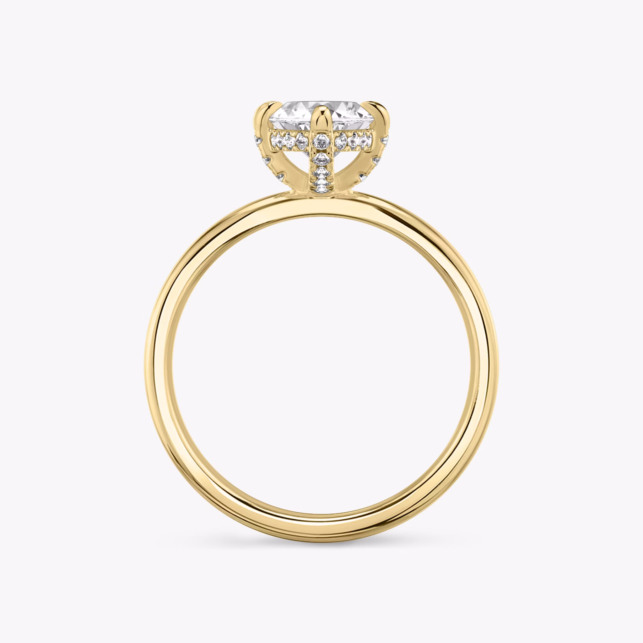 The Classic Hidden Halo | Marquise | 18k | Yellow Gold | bandAccent: Plain | bandWidth: standard | prongStyle: Pavé | diamondOrientation: vertical | caratWeight: other