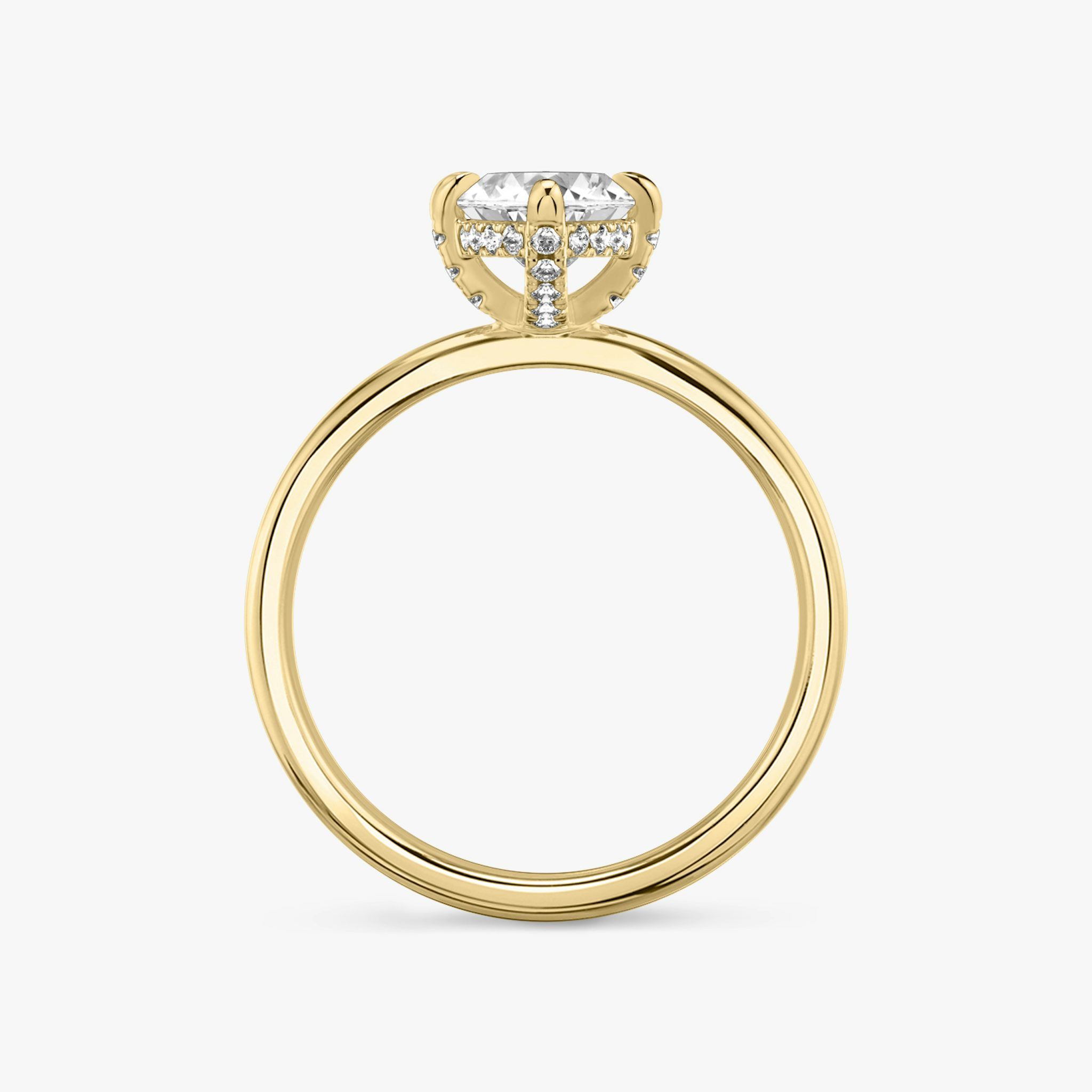 The Classic Hidden Halo | Marquise | 18k | Yellow Gold | bandAccent: Plain | bandWidth: standard | prongStyle: Pavé | diamondOrientation: vertical | caratWeight: other