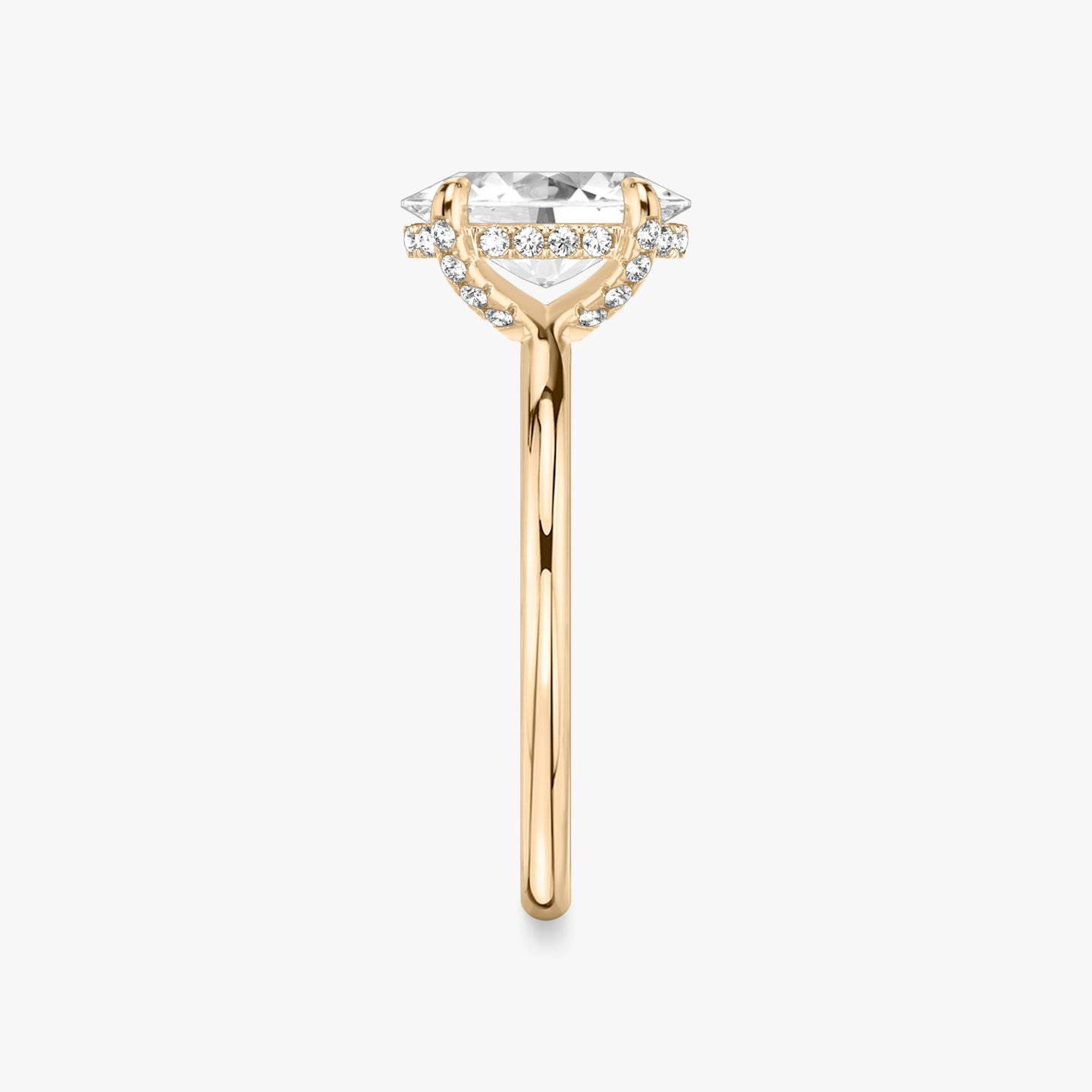 The Classic Hidden Halo | Oval | 14k | Rose Gold | bandAccent: Plain | bandWidth: standard | prongStyle: Pavé | diamondOrientation: vertical | caratWeight: other