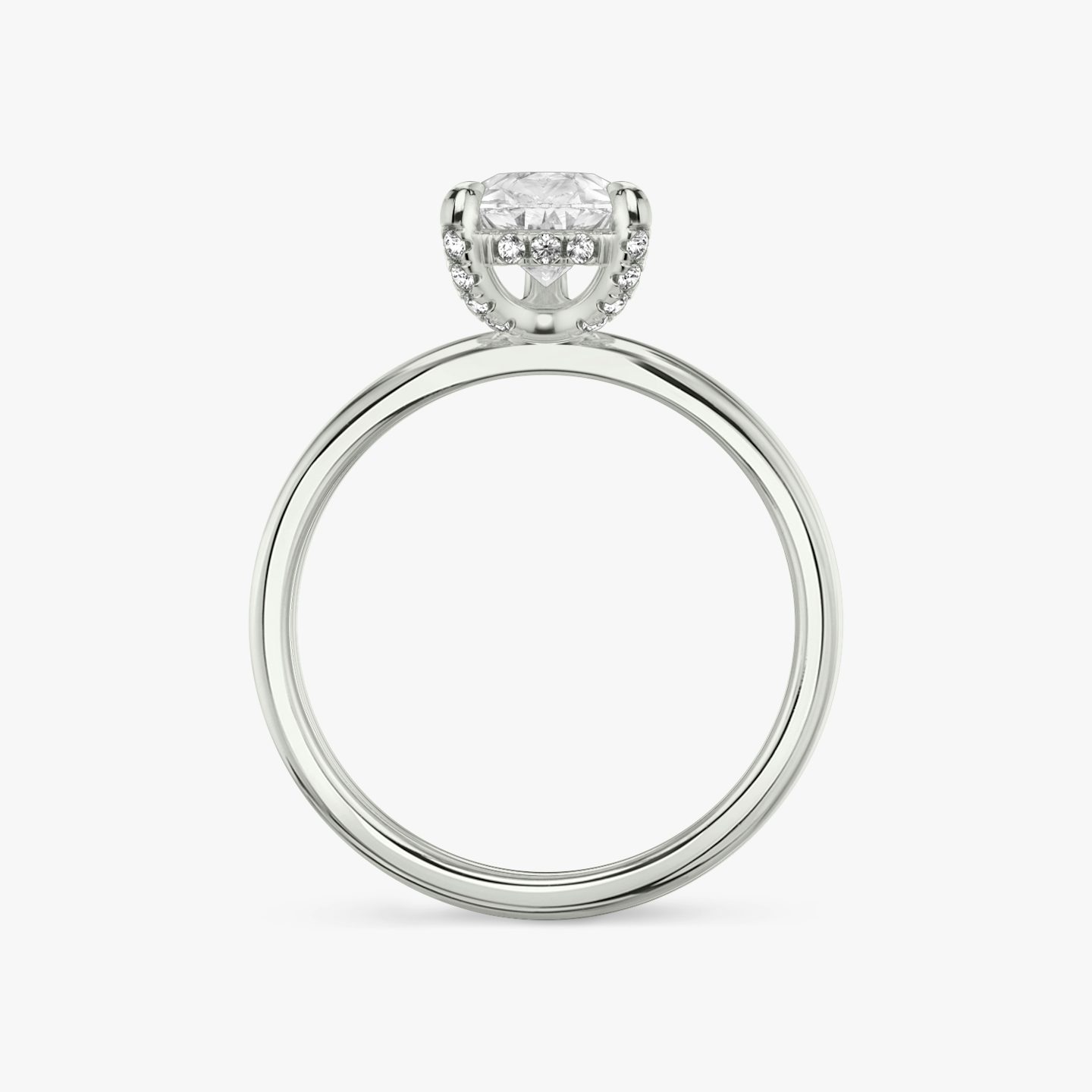 Anillo de compromiso Classic Hidden Halo | Pera | Platino | bandAccent: Simple | bandWidth: standard | prongStyle: Pavé | diamondOrientation: vertical | caratWeight: other