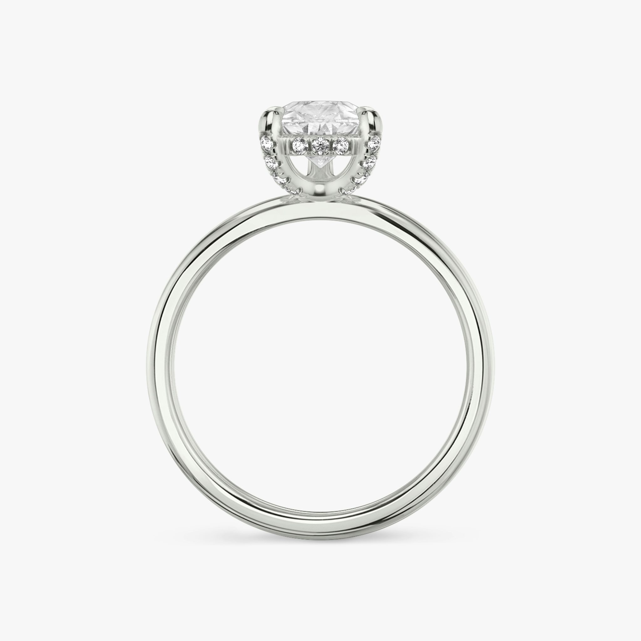 The Classic Hidden Halo | Pear | 18k | White Gold | bandAccent: Plain | bandWidth: standard | prongStyle: Pavé | diamondOrientation: vertical | caratWeight: other