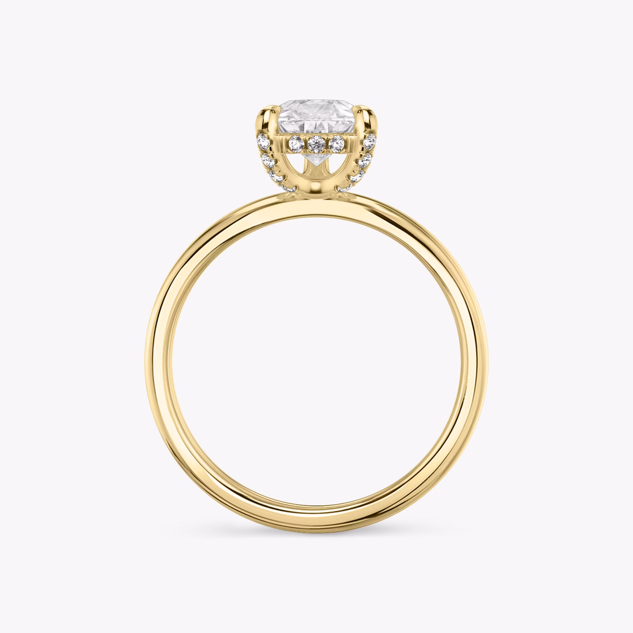 The Classic Hidden Halo | Pear | 18k | Yellow Gold | bandAccent: Plain | bandWidth: standard | prongStyle: Pavé | diamondOrientation: vertical | caratWeight: other