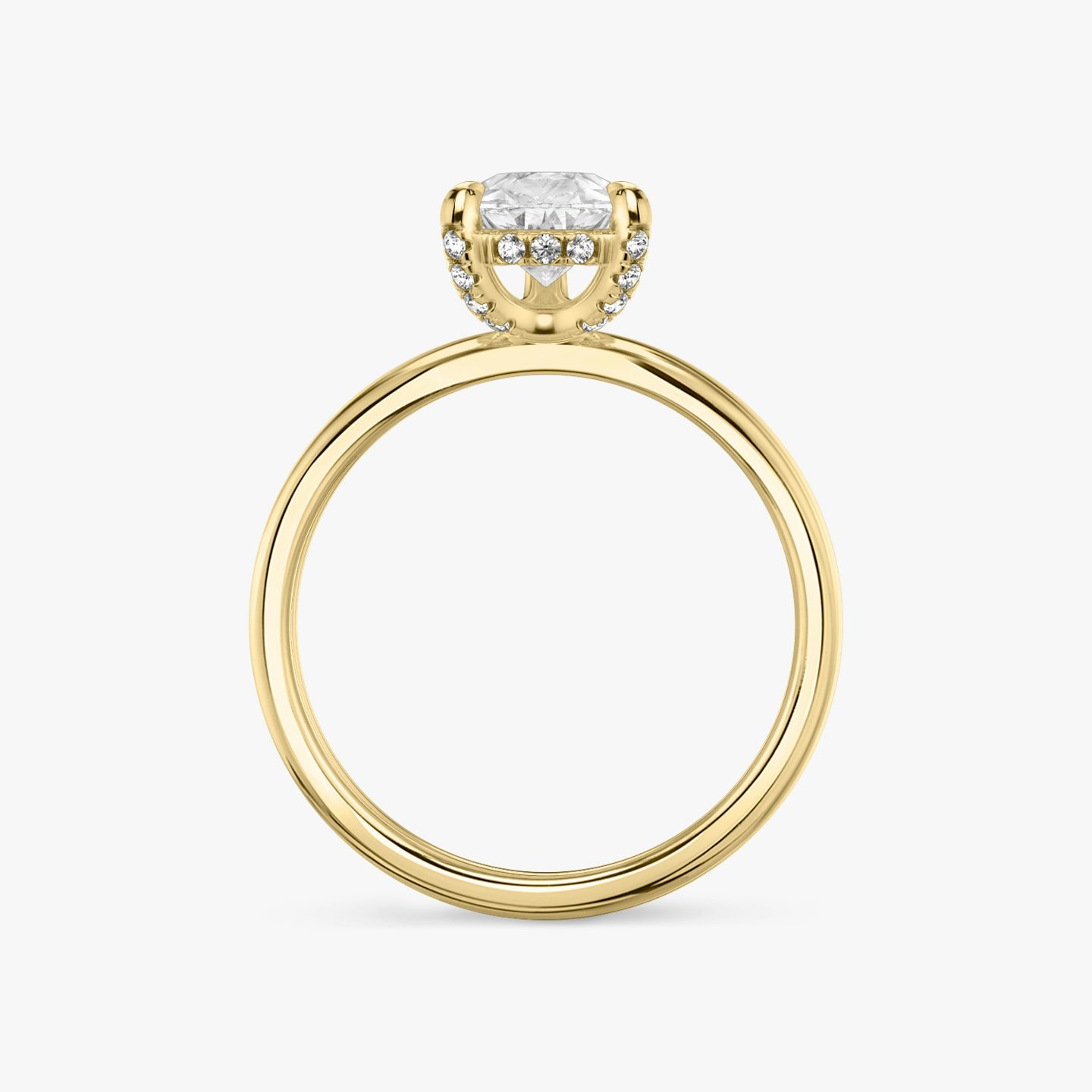 The Classic Hidden Halo | Pear | 18k | Yellow Gold | bandAccent: Plain | bandWidth: standard | prongStyle: Pavé | diamondOrientation: vertical | caratWeight: other