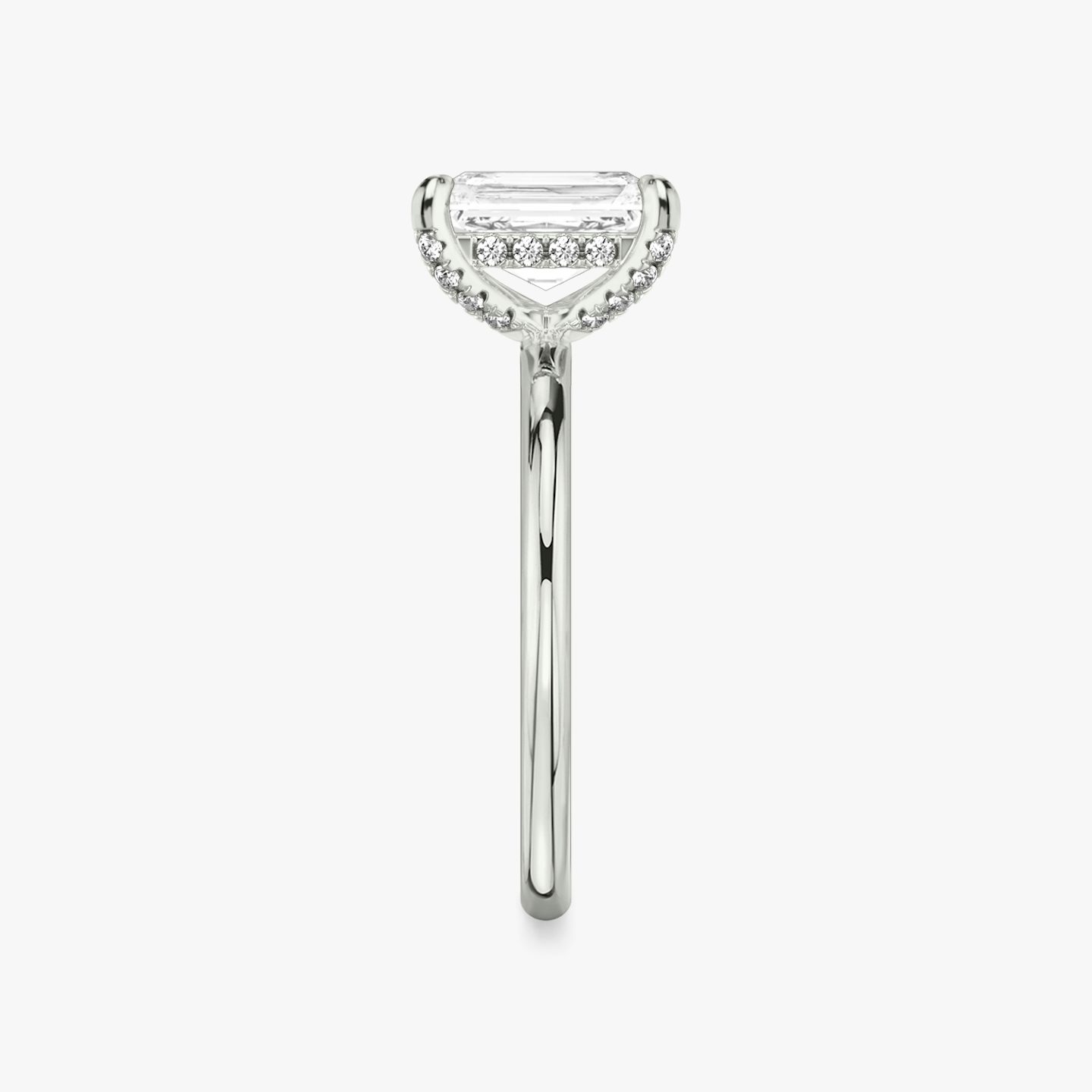 The Classic Hidden Halo | Radiant | Platinum | bandAccent: Plain | bandWidth: standard | prongStyle: Pavé | diamondOrientation: vertical | caratWeight: other