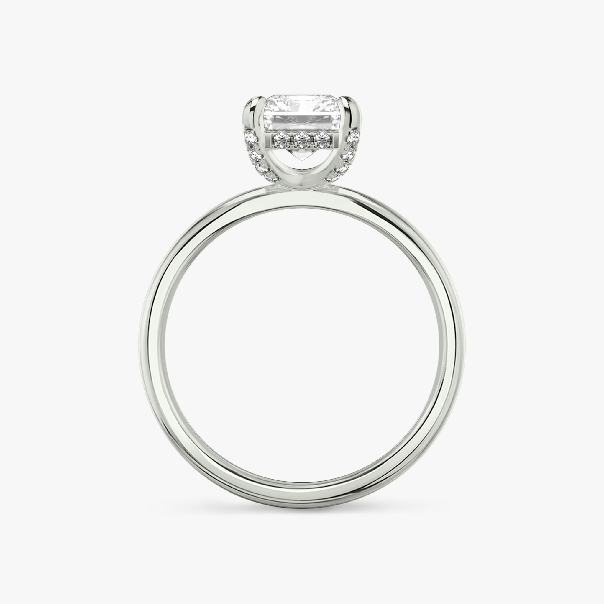 The Classic Hidden Halo | Radiant | Platinum | bandAccent: Plain | bandWidth: standard | prongStyle: Pavé | diamondOrientation: vertical | caratWeight: other