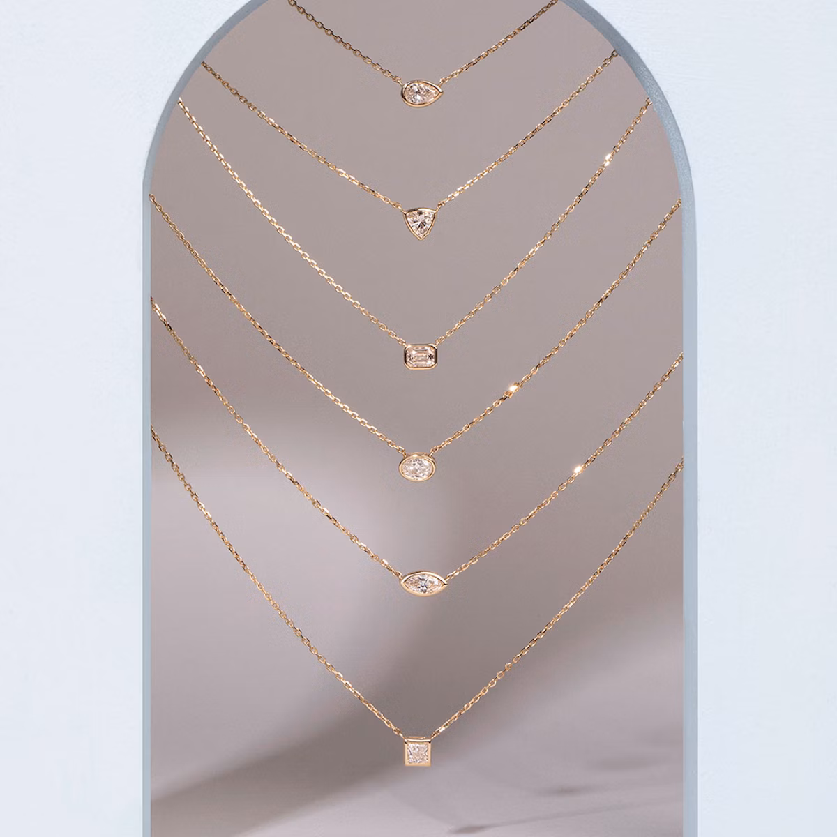 Bezel Solitaire Necklace | Oval | 14k | Rose Gold | caratWeight: 1.0ct