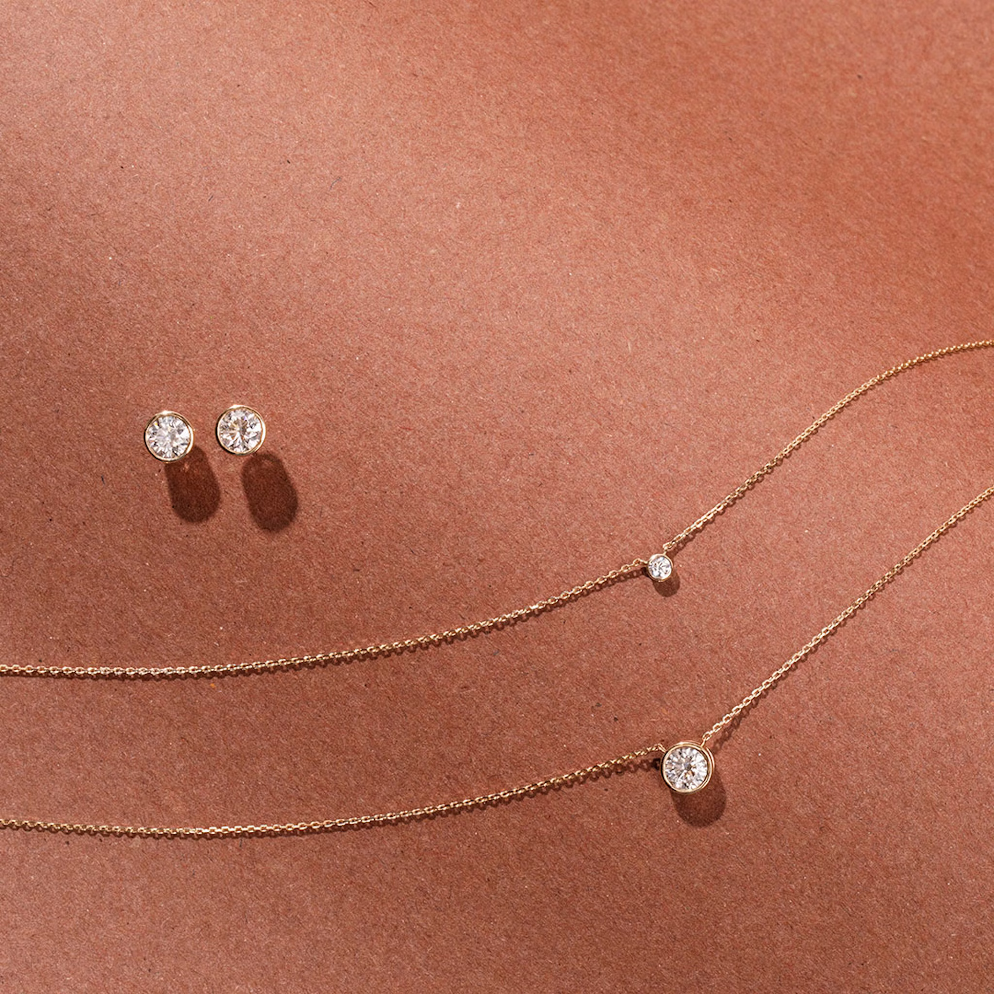 Bezel Solitaire Stud | Round Brilliant | 14k | Yellow Gold | caratWeight: other