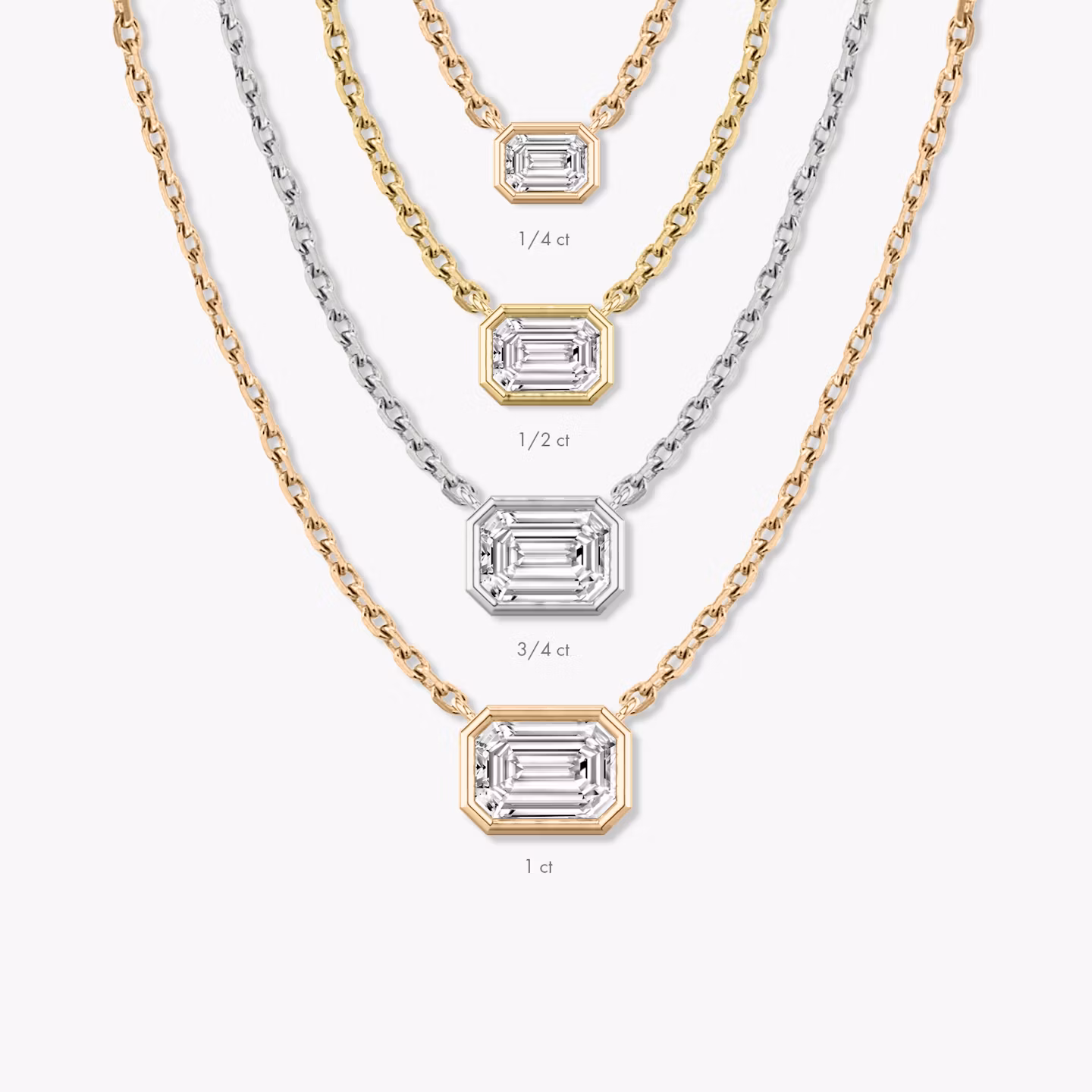 Bezel Solitaire Necklace | Emerald | 14k | Yellow Gold | caratWeight: 1.0ct