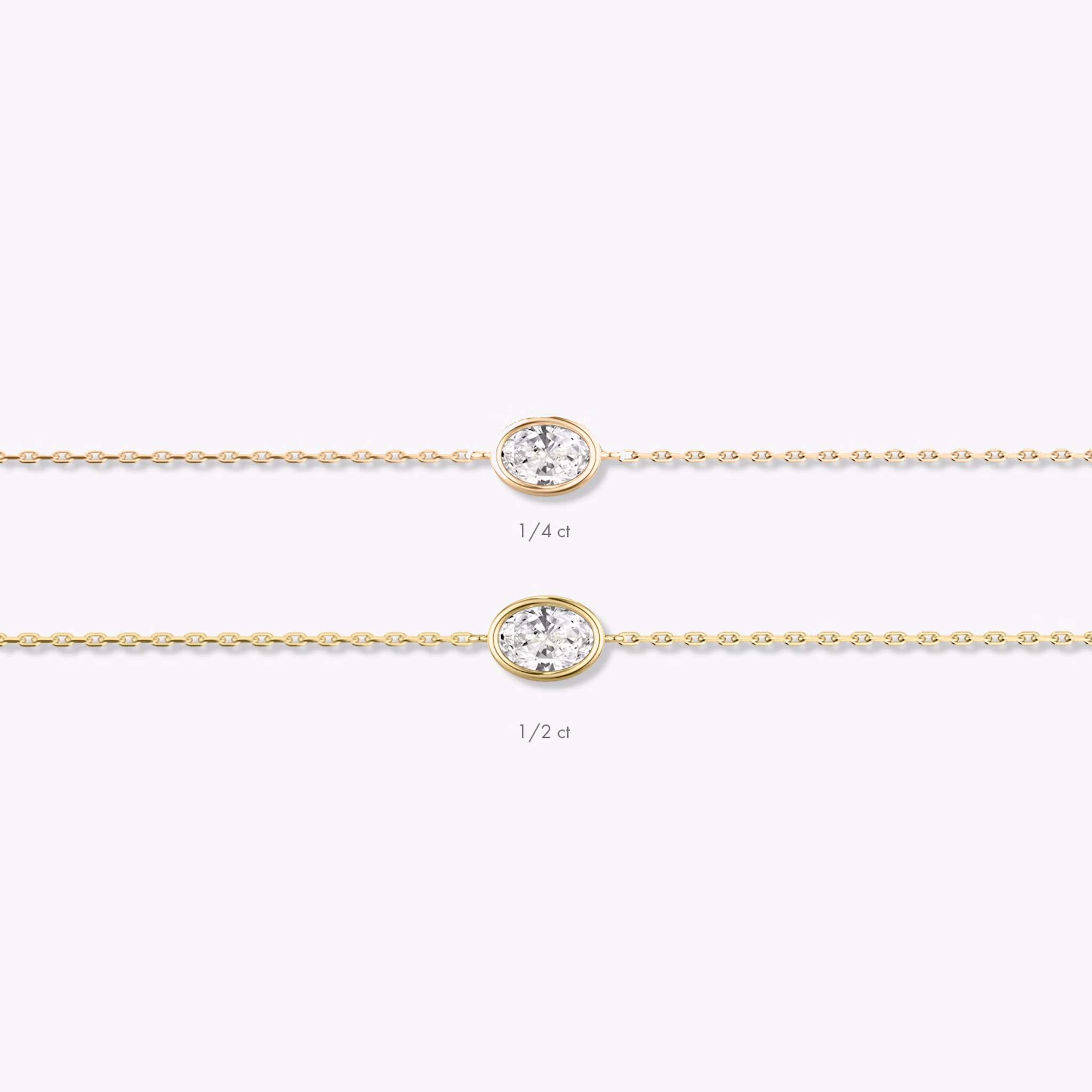 Bezel Solitaire Bracelet | Oval | 14k | Rose Gold | caratWeight: 0.50ct