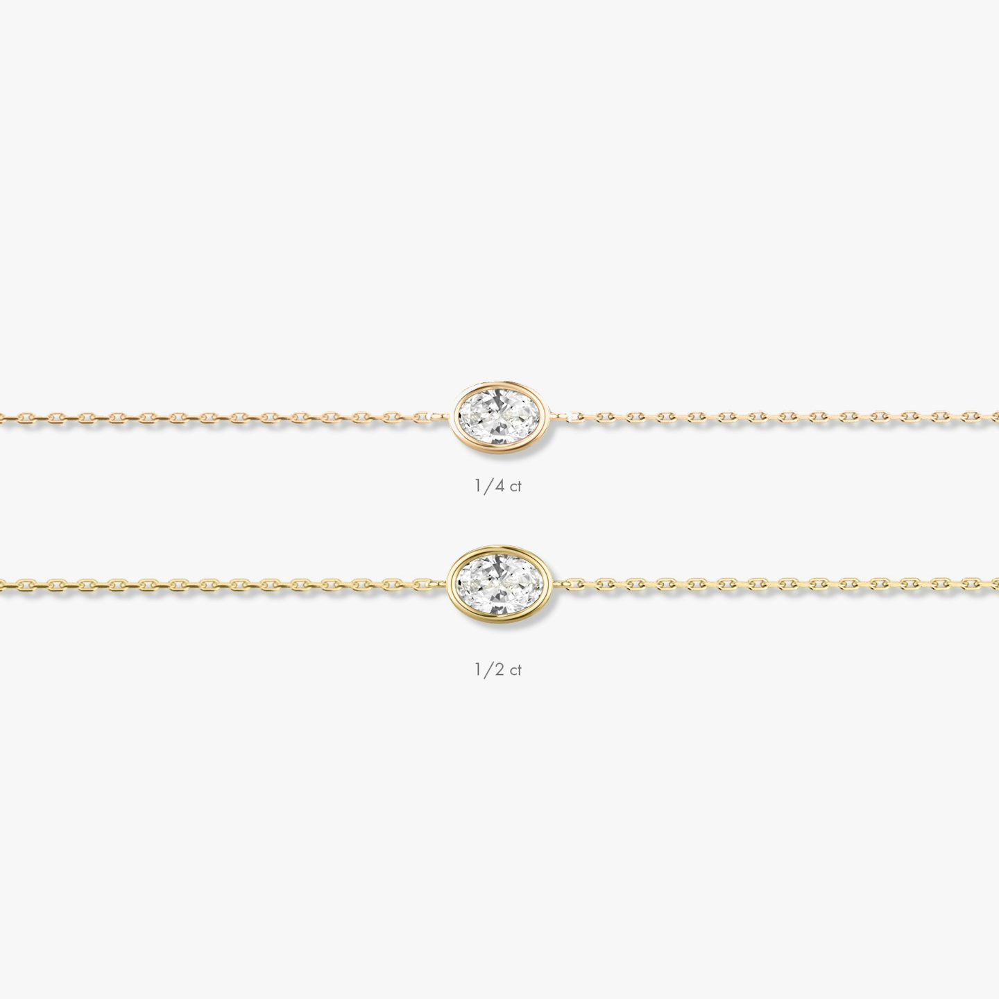 Bezel Solitaire Bracelet | Oval | 14k | Rose Gold | caratWeight: 0.50ct