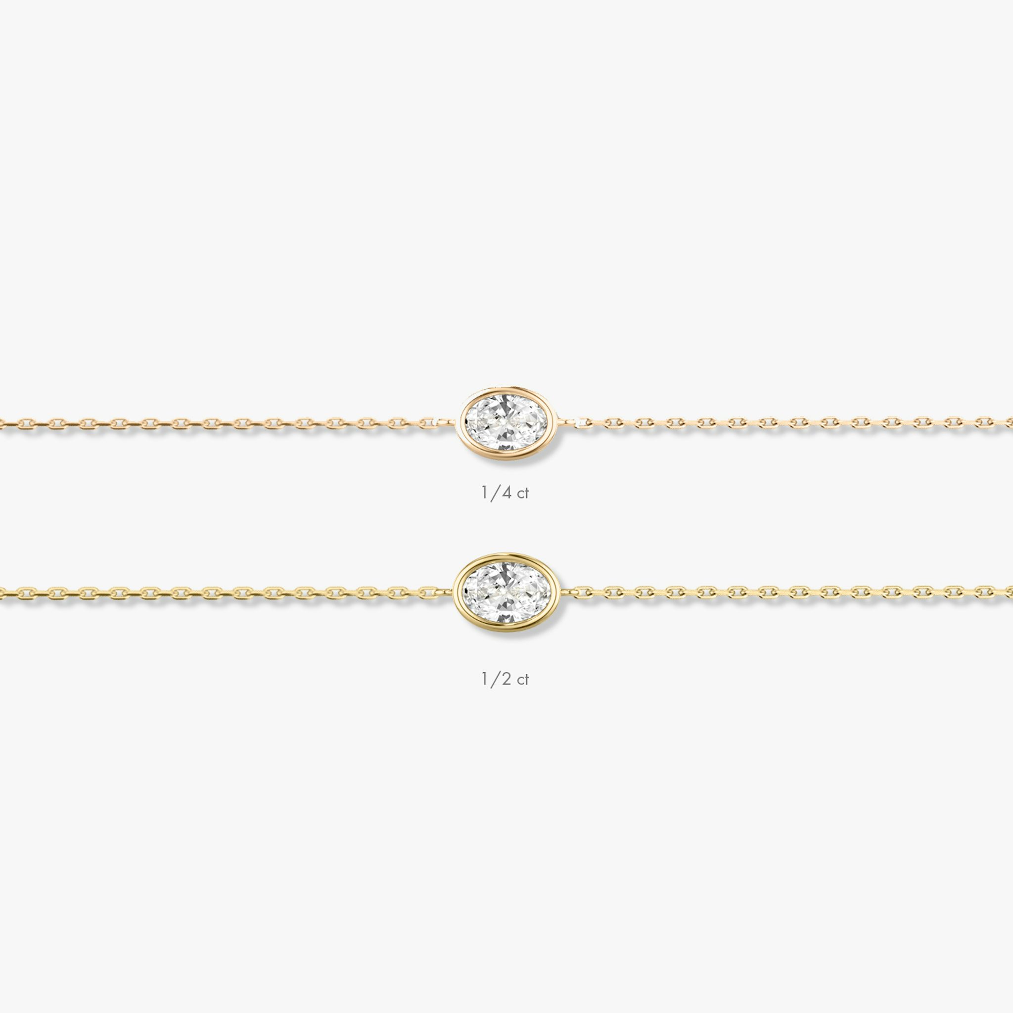 Bezel Solitaire Bracelet | Oval | 14k | Rose Gold | caratWeight: 0.50ct