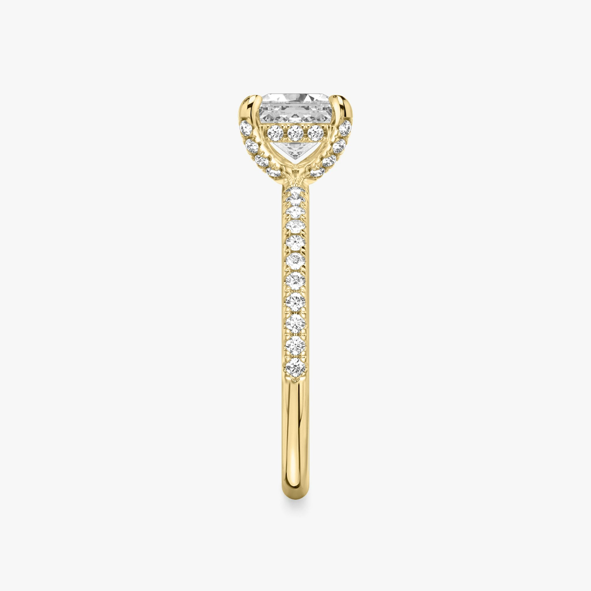 The Classic Hidden Halo | Asscher | 18k | Yellow Gold | bandAccent: Pavé | bandWidth: standard | prongStyle: Pavé | diamondOrientation: vertical | caratWeight: other