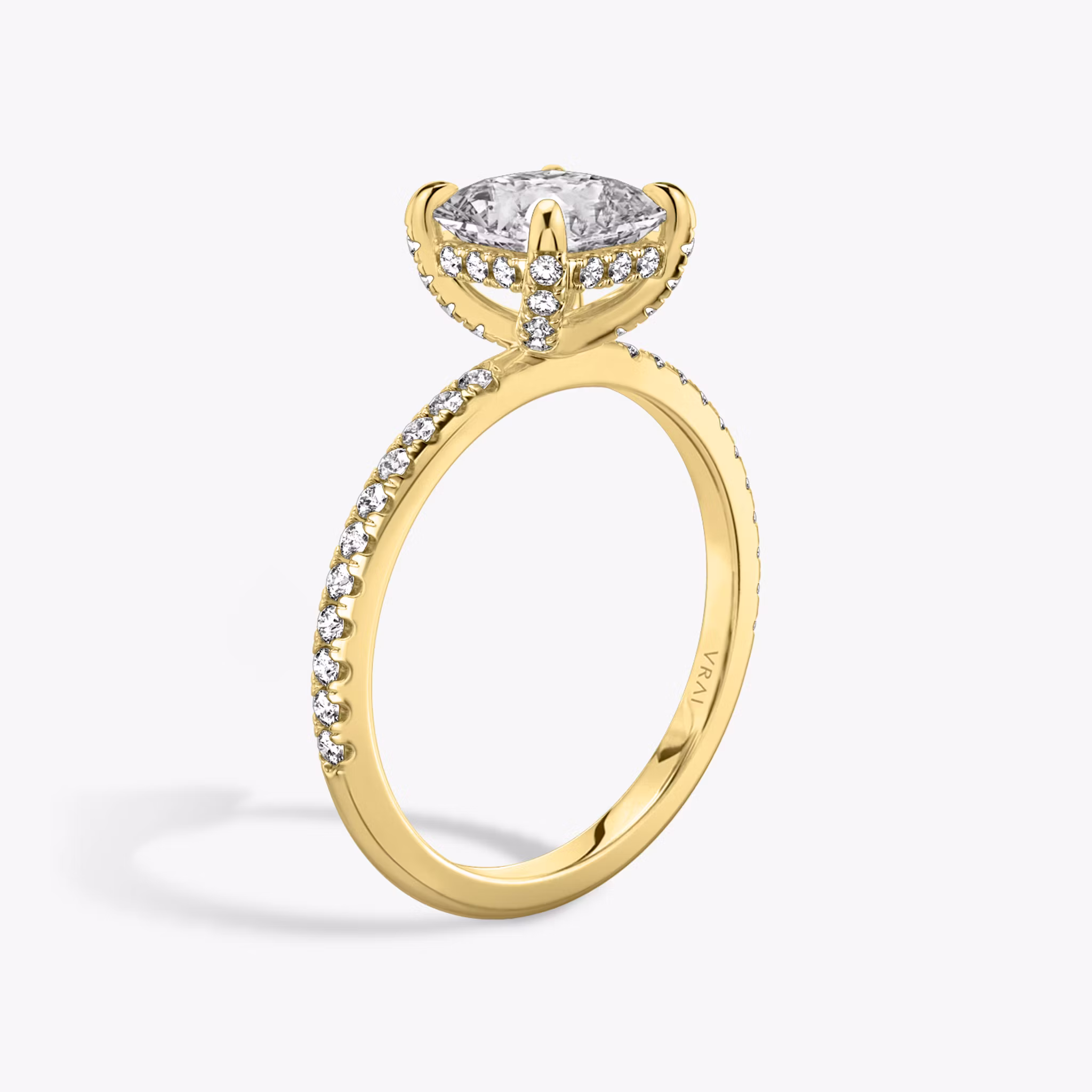 The Classic Hidden Halo Asscher | Yellow Gold
