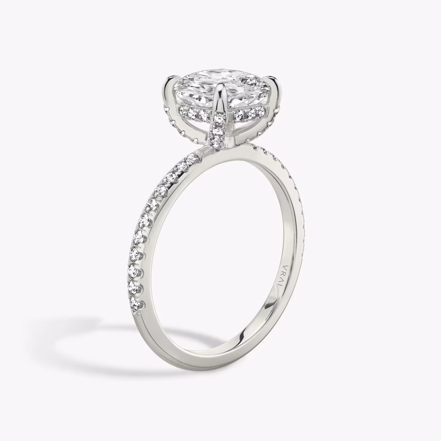 The Classic Hidden Halo Cushion | White Gold