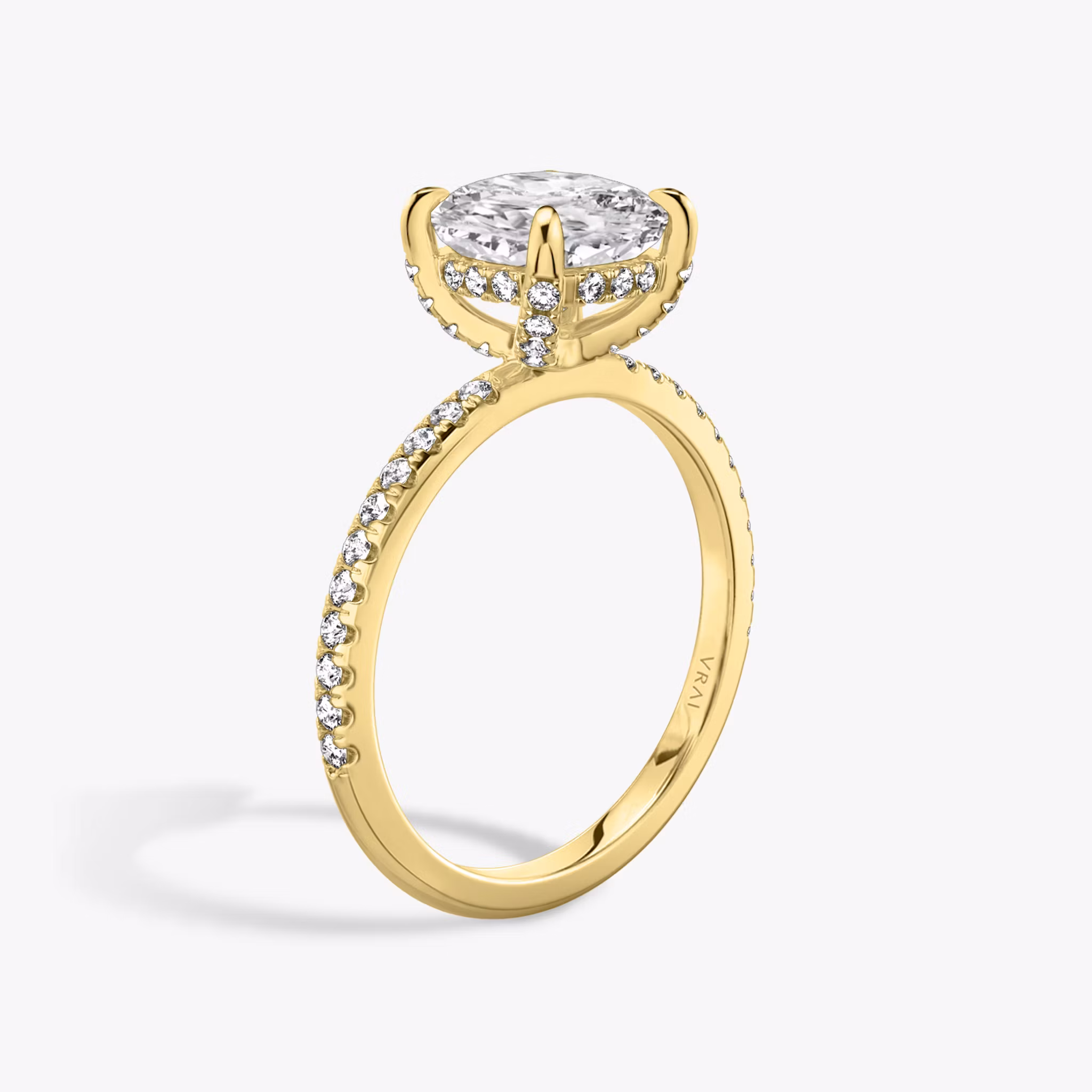 The Classic Hidden Halo Cushion | Yellow Gold