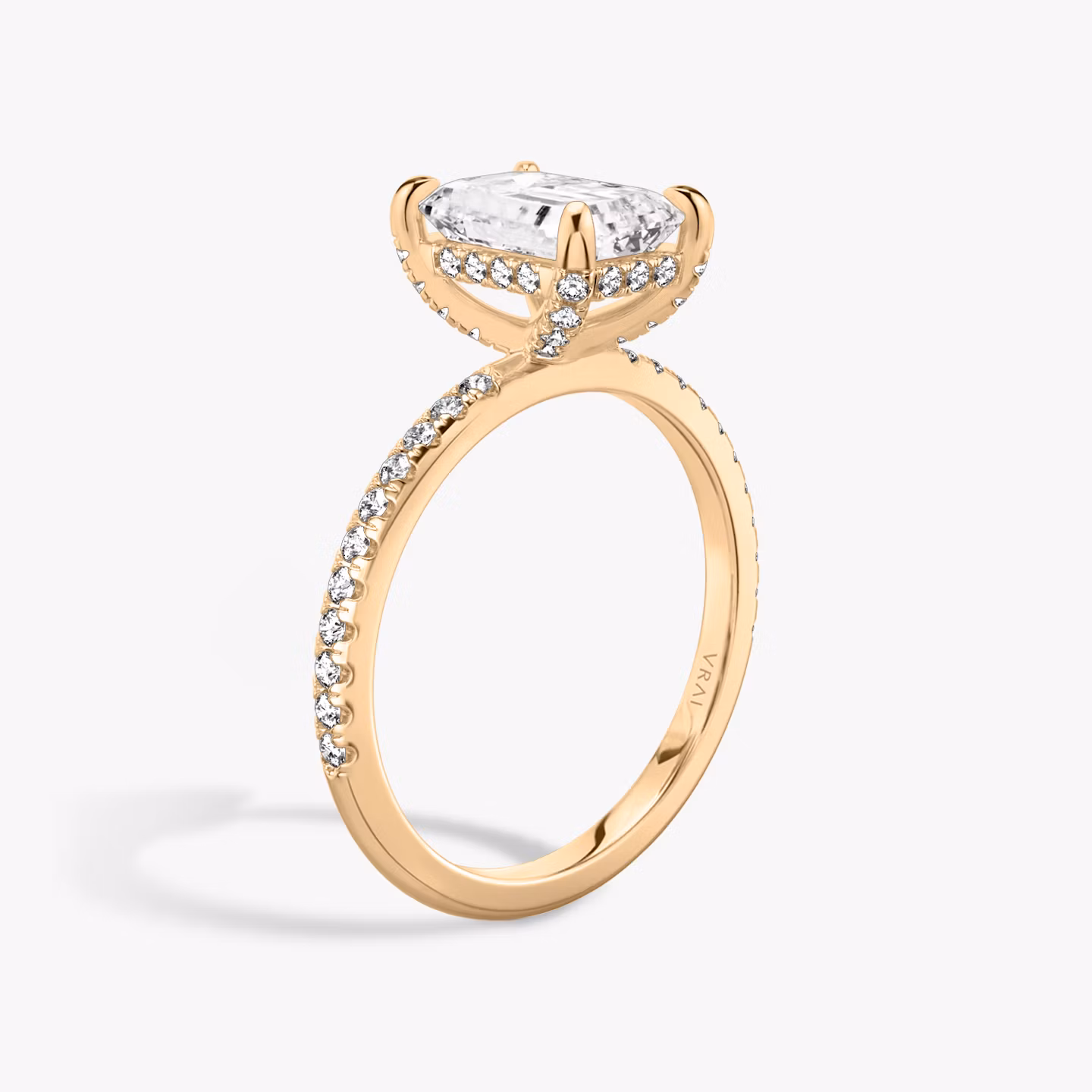 The Classic Hidden Halo Emerald | Rose Gold