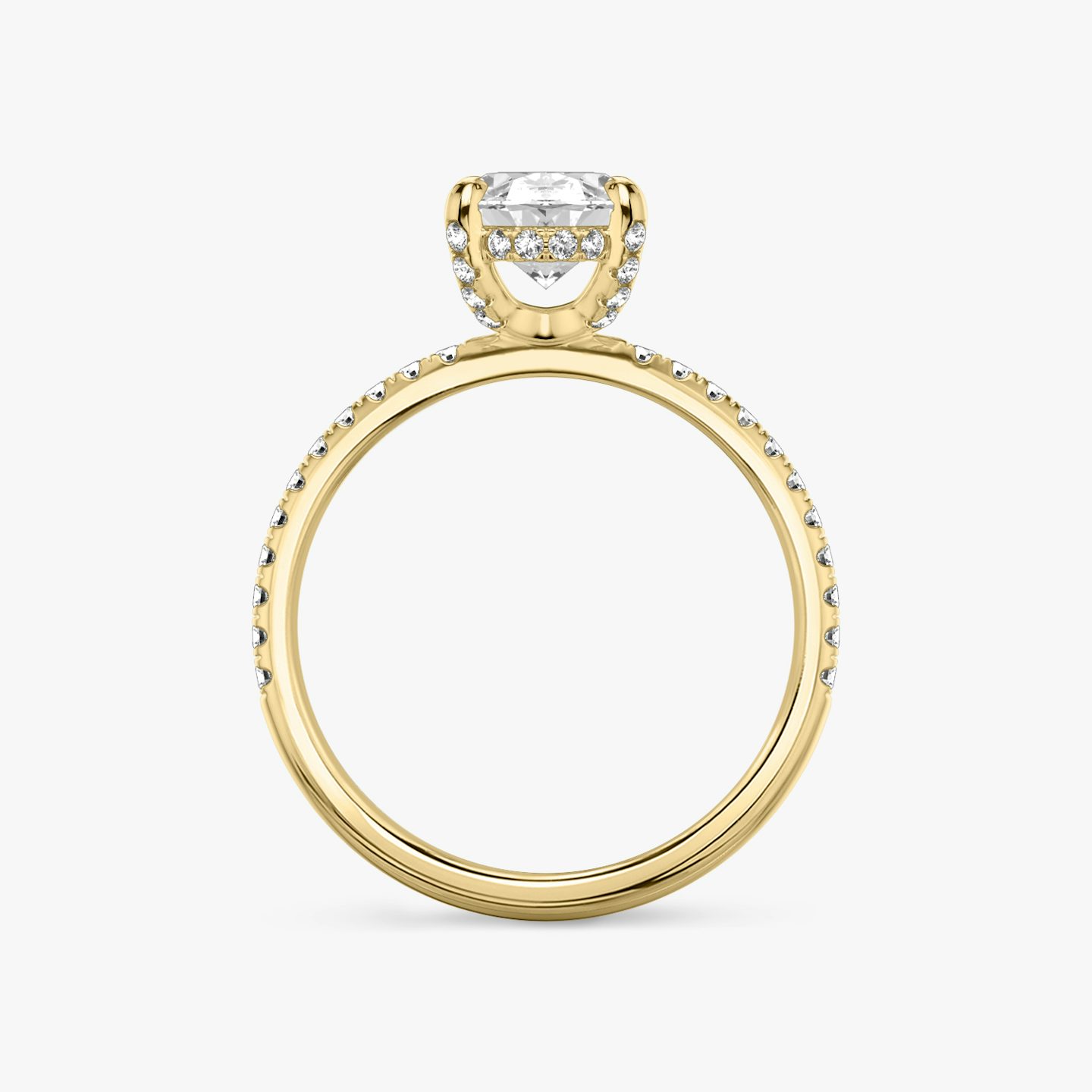 The Classic Hidden Halo | Oval | 18k | Yellow Gold | bandAccent: Pavé | bandWidth: standard | prongStyle: Pavé | diamondOrientation: vertical | caratWeight: other