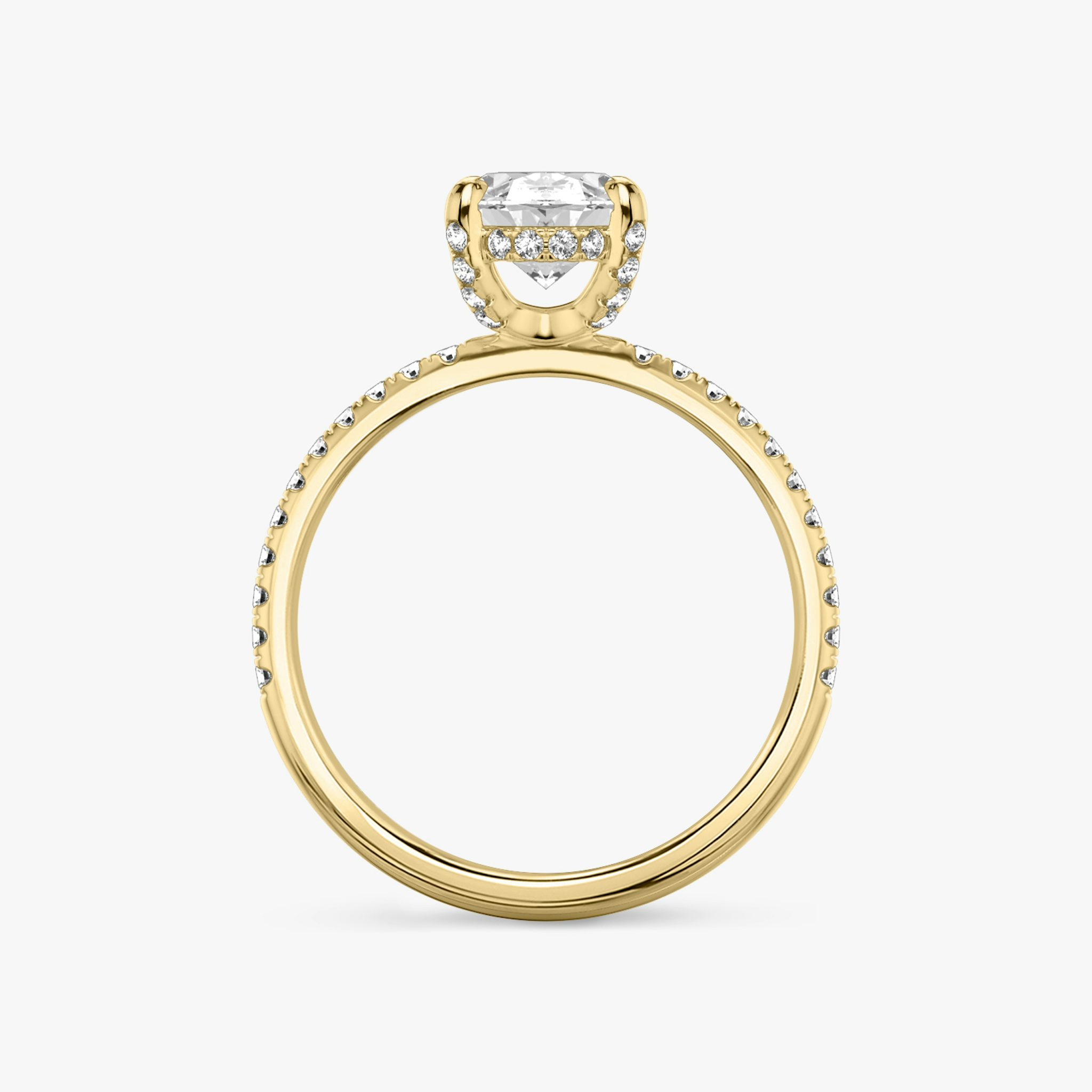 The Classic Hidden Halo | Oval | 18k | Yellow Gold | bandAccent: Pavé | bandWidth: standard | prongStyle: Pavé | diamondOrientation: vertical | caratWeight: other