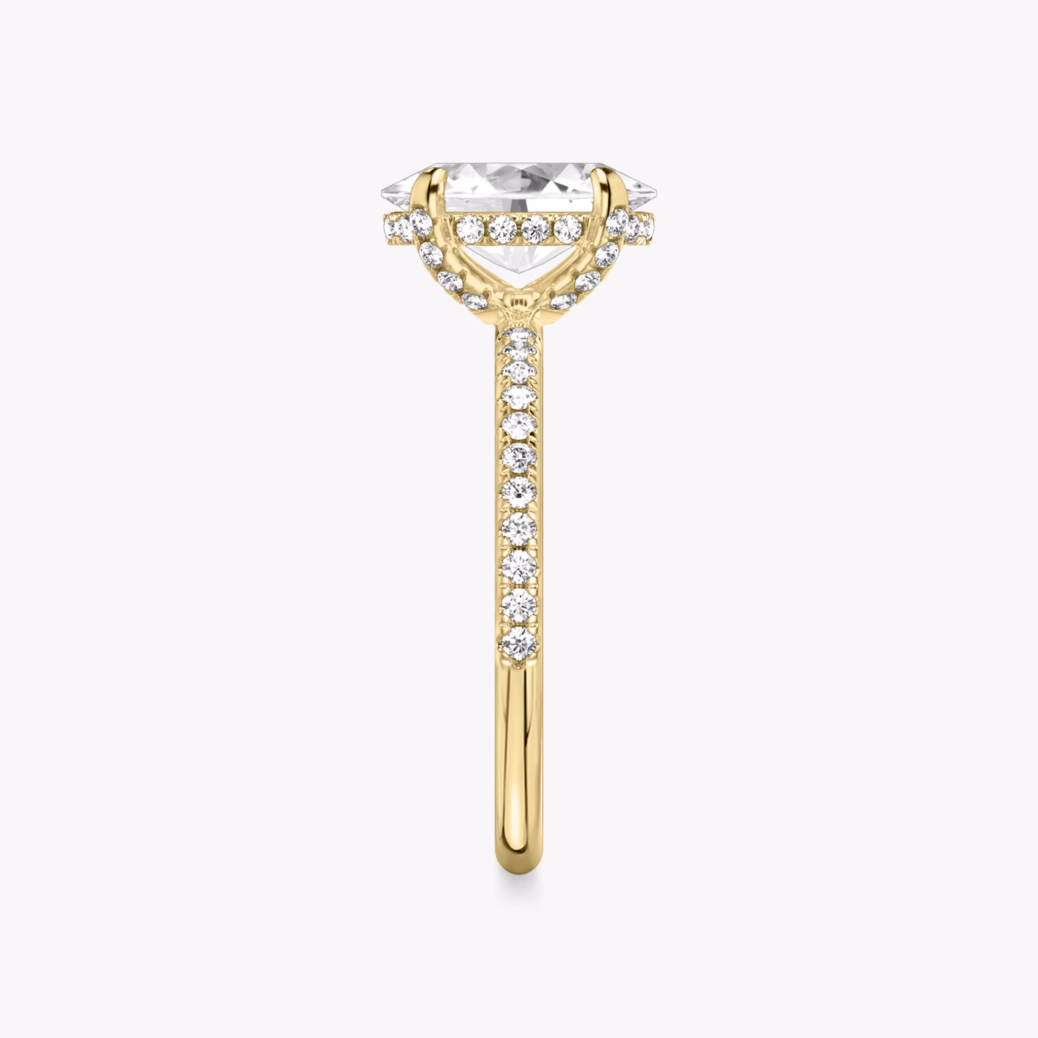 The Classic Hidden Halo | Oval | 18k | Yellow Gold | bandAccent: Pavé | bandWidth: standard | prongStyle: Pavé | diamondOrientation: vertical | caratWeight: other