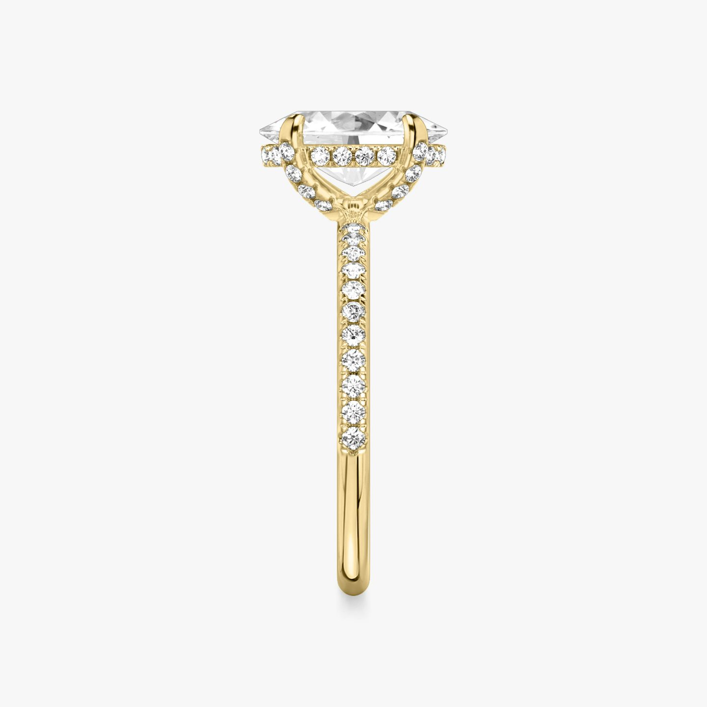 The Classic Hidden Halo | Oval | 18k | Yellow Gold | bandAccent: Pavé | bandWidth: standard | prongStyle: Pavé | diamondOrientation: vertical | caratWeight: other