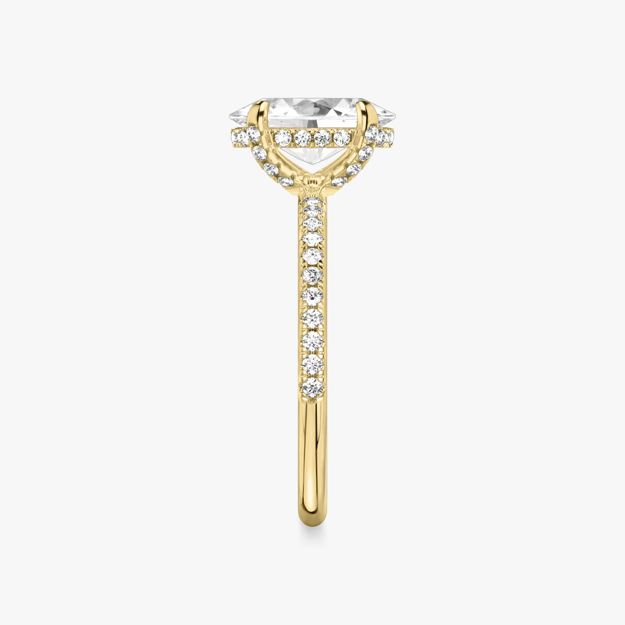 The Classic Hidden Halo | Oval | 18k | Yellow Gold | bandAccent: Pavé | bandWidth: standard | prongStyle: Pavé | diamondOrientation: vertical | caratWeight: other